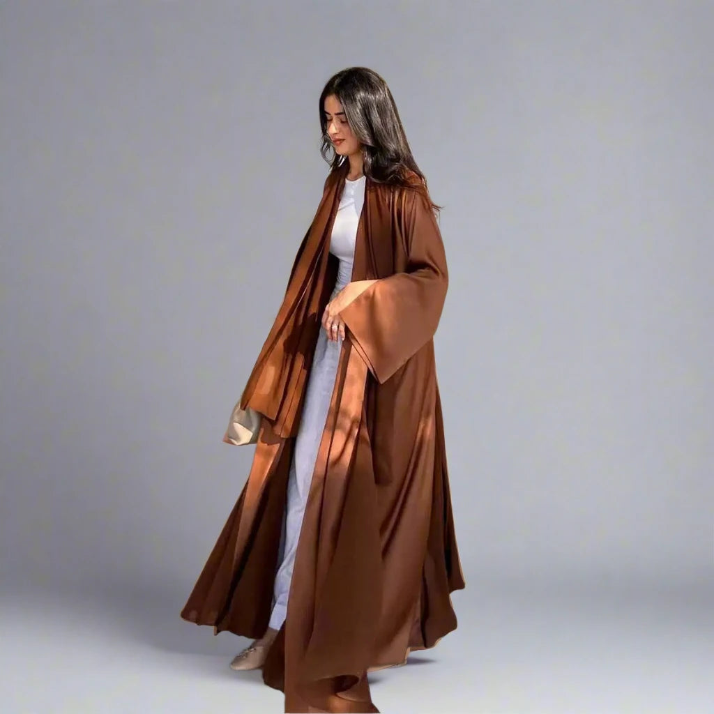 Plain Cardigan Open Abaya Dress - Modest Fashion for Women #24116 | Perfect for Prayer, Mosque & Everyday Wear