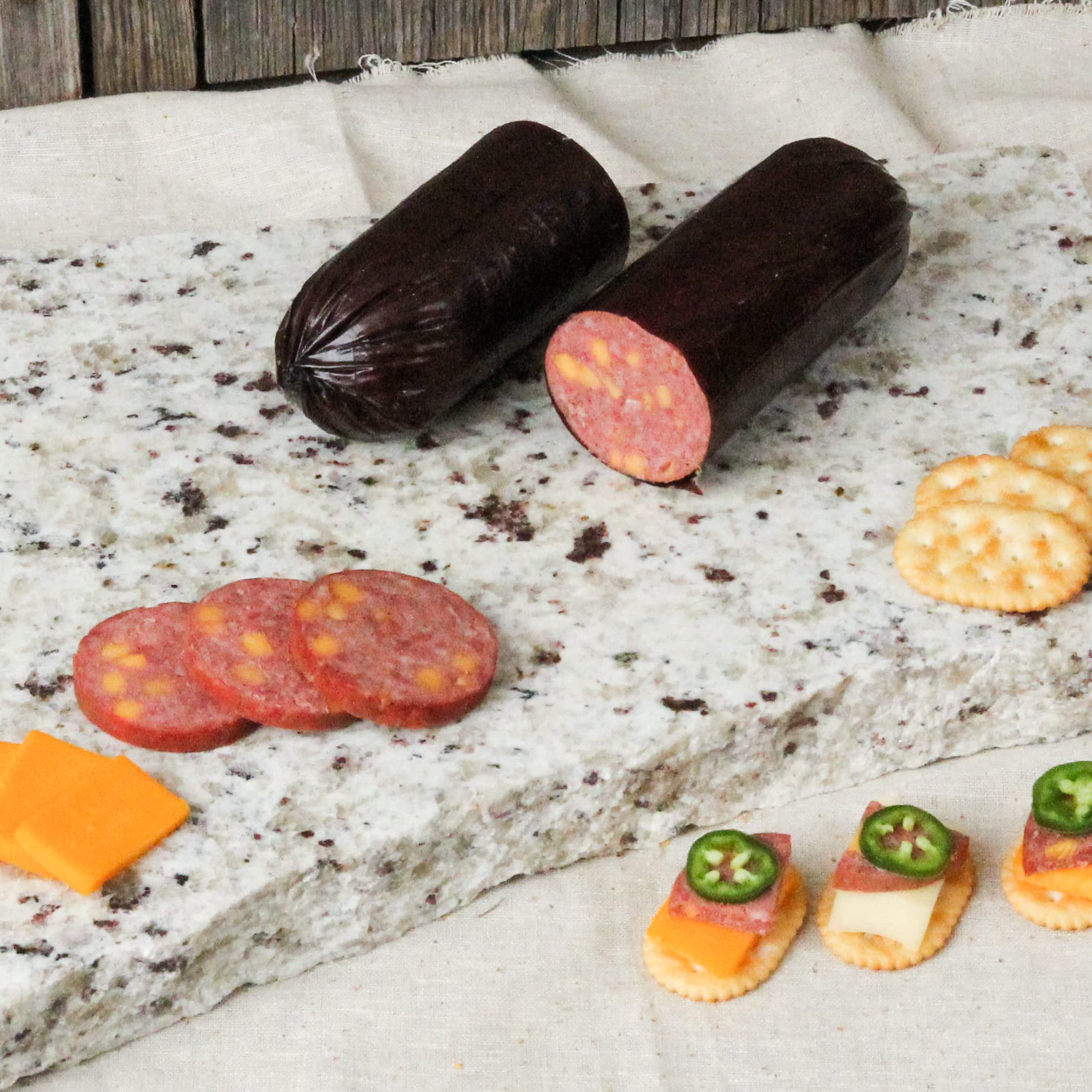 Premium Nebraska Star Beef All-Natural Summer Sausage Variety Pack - Original, Cheddar Cheese & Jalapeño Cheddar (3 Pack) | High-Quality Beef Snacks for Camping, Hiking, Picnics and Party Platters