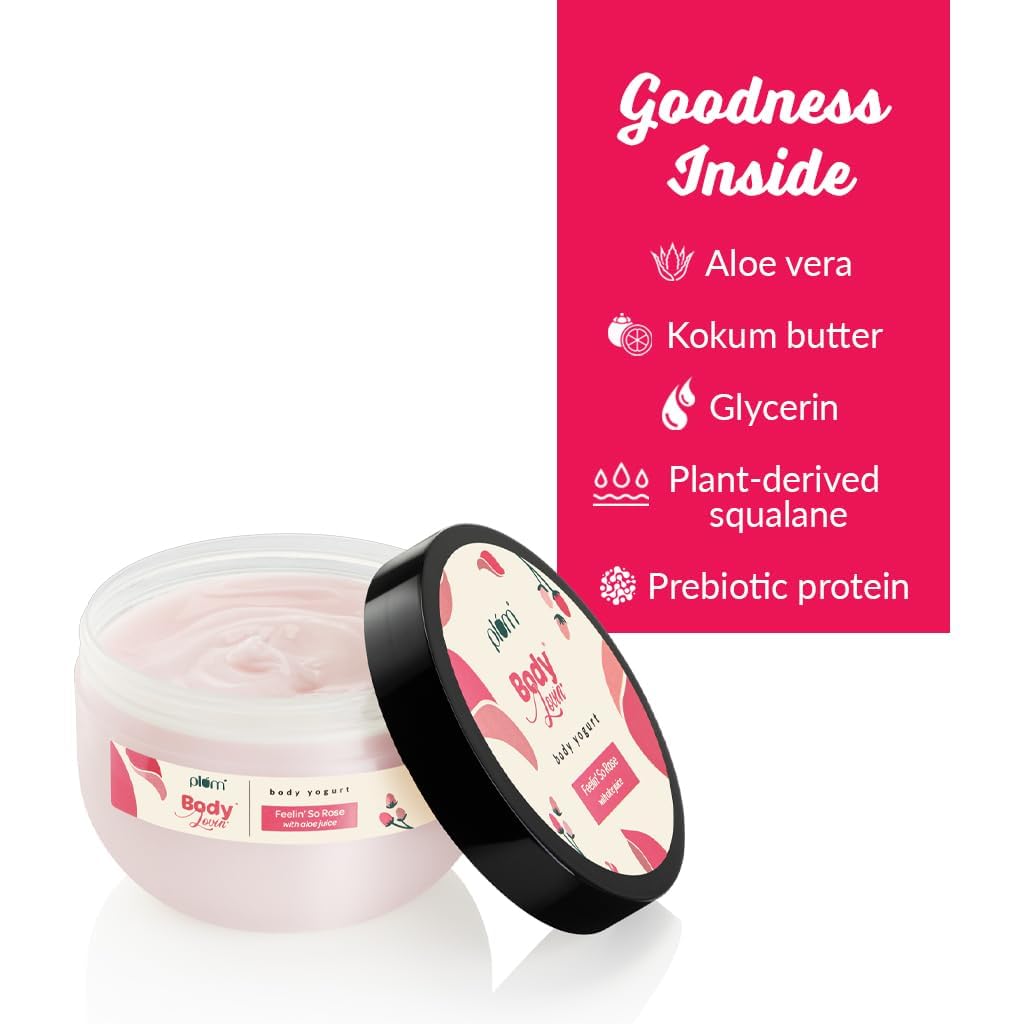 BodyLovin' Feelin' So Rose Body Yogurt - Lightweight Hydrating Moisturizer with Aloe & Rose for All Skin Types | Instant Cooling Vegan Body Lotion | Perfect for Summer Hydration & Post-Sun Care