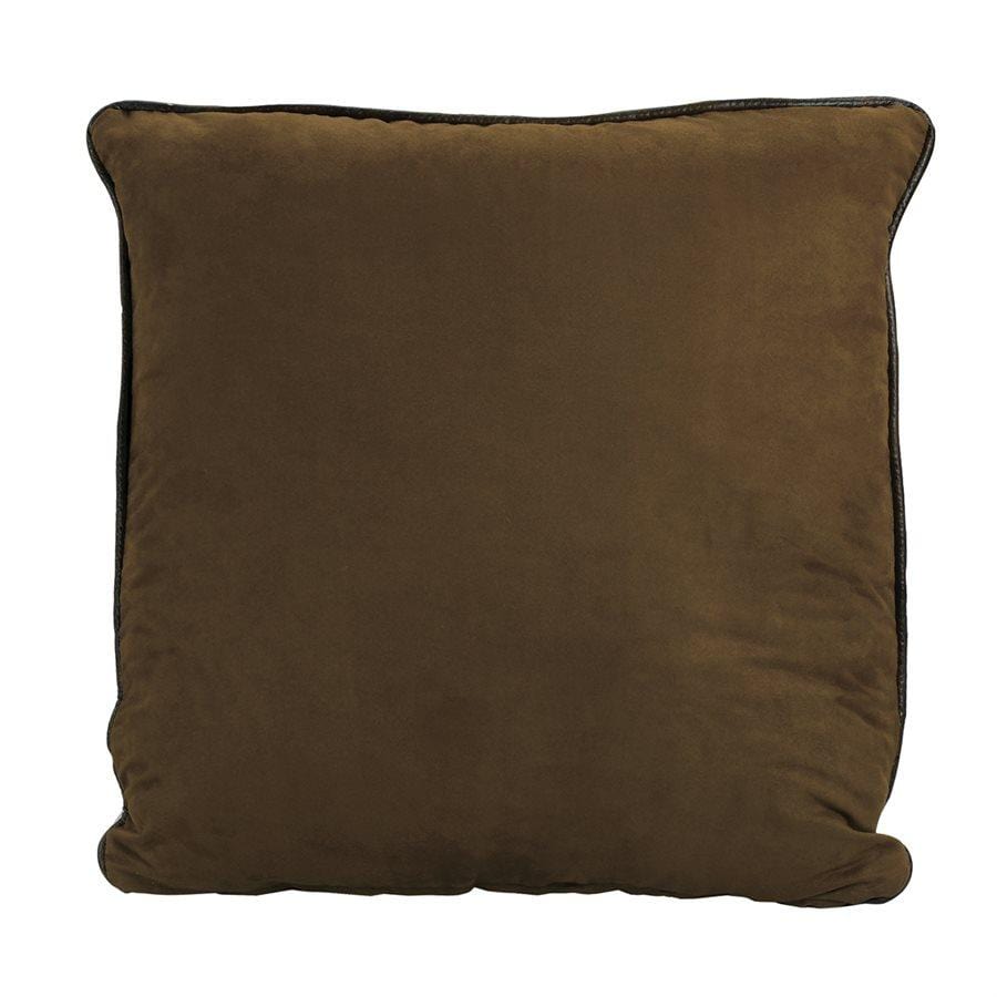 Brown Faux Leather Reversible Euro Sham Pillow Cover - 26x26 Inch Decorative Pillowcase for Sofa, Bed, Couch - Luxury Vegan Leather Home Decor Accent