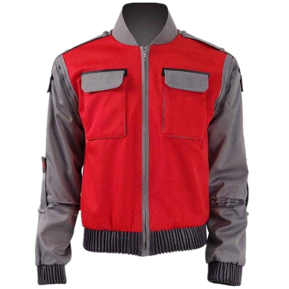 Cosplay Costume Jr Marlene Seamus Marty McFly Jacket - Orange Red Outwear Coat for Halloween, Comic Con & 80s Movie Themed Parties | Back to the Future Inspired Costume