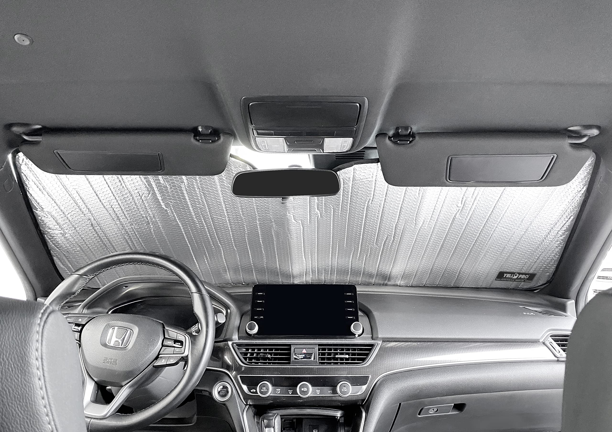 Custom Fit Reflective Windshield Sunshade for 2018-2022 Honda Accord Sedan (LX/Sport/EX/EX-L/Touring) - UV Protection Car Accessory | Perfect for Summer Parking & Heat Protection