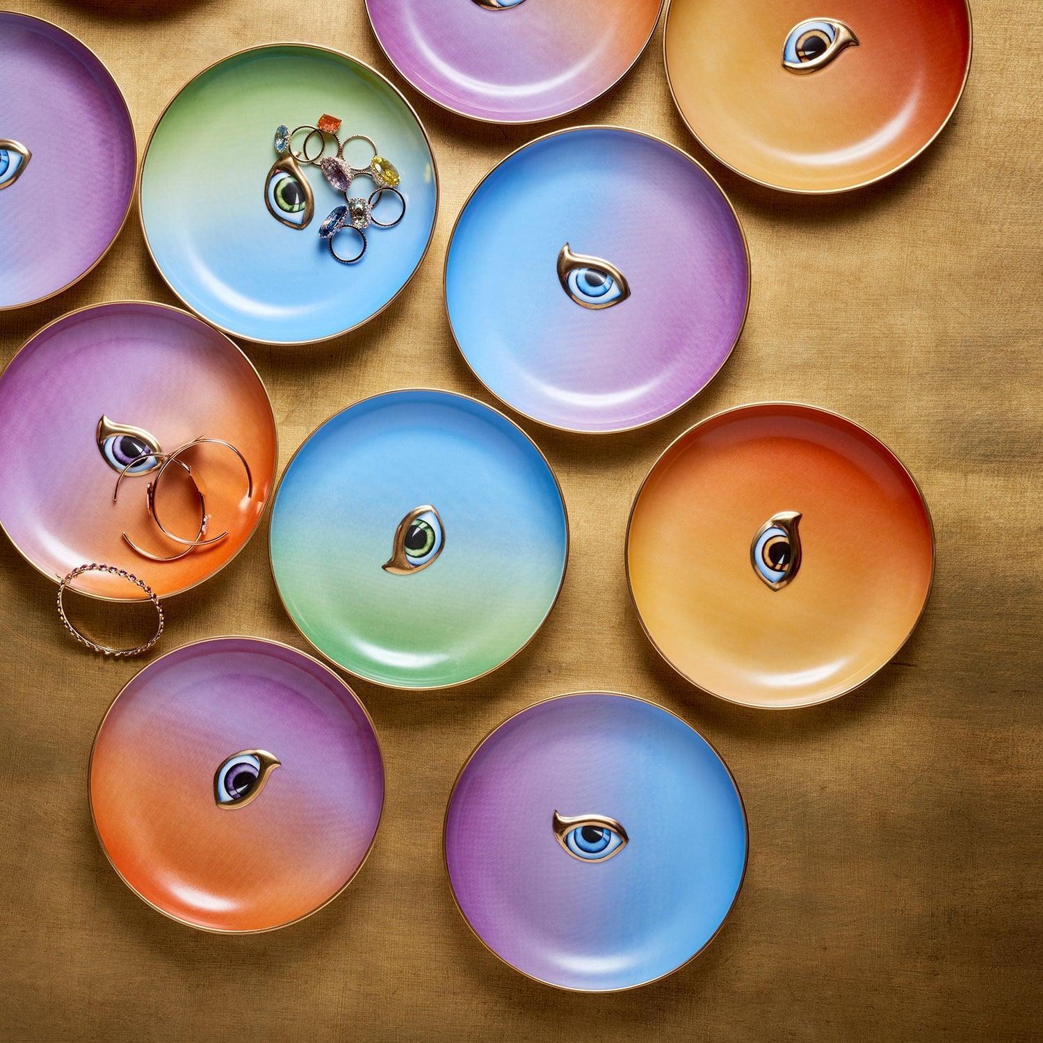 Lito Plate Set - Purple & Orange Melamine Dinner Plates, Durable & Stylish for Everyday Use, Parties, and Outdoor Dining