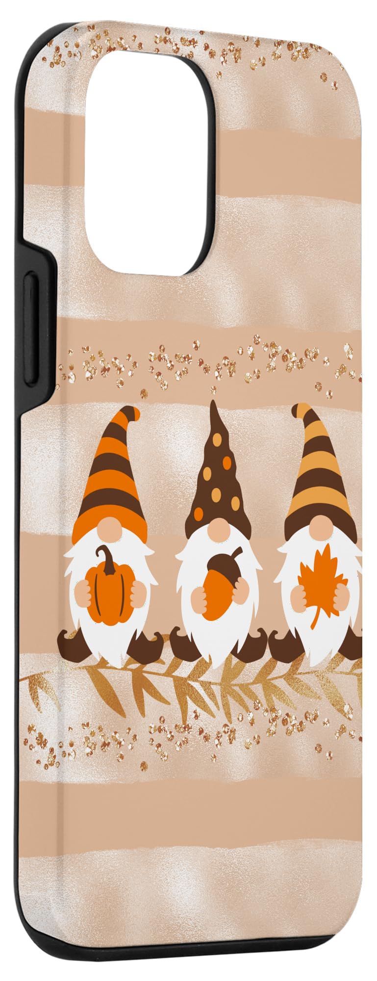 iPhone 12 Mini Phone Case - Modern Pastel Cute Beige Gnome Design for Fall & Autumn | Protective Cover for Everyday Use & Seasonal Style