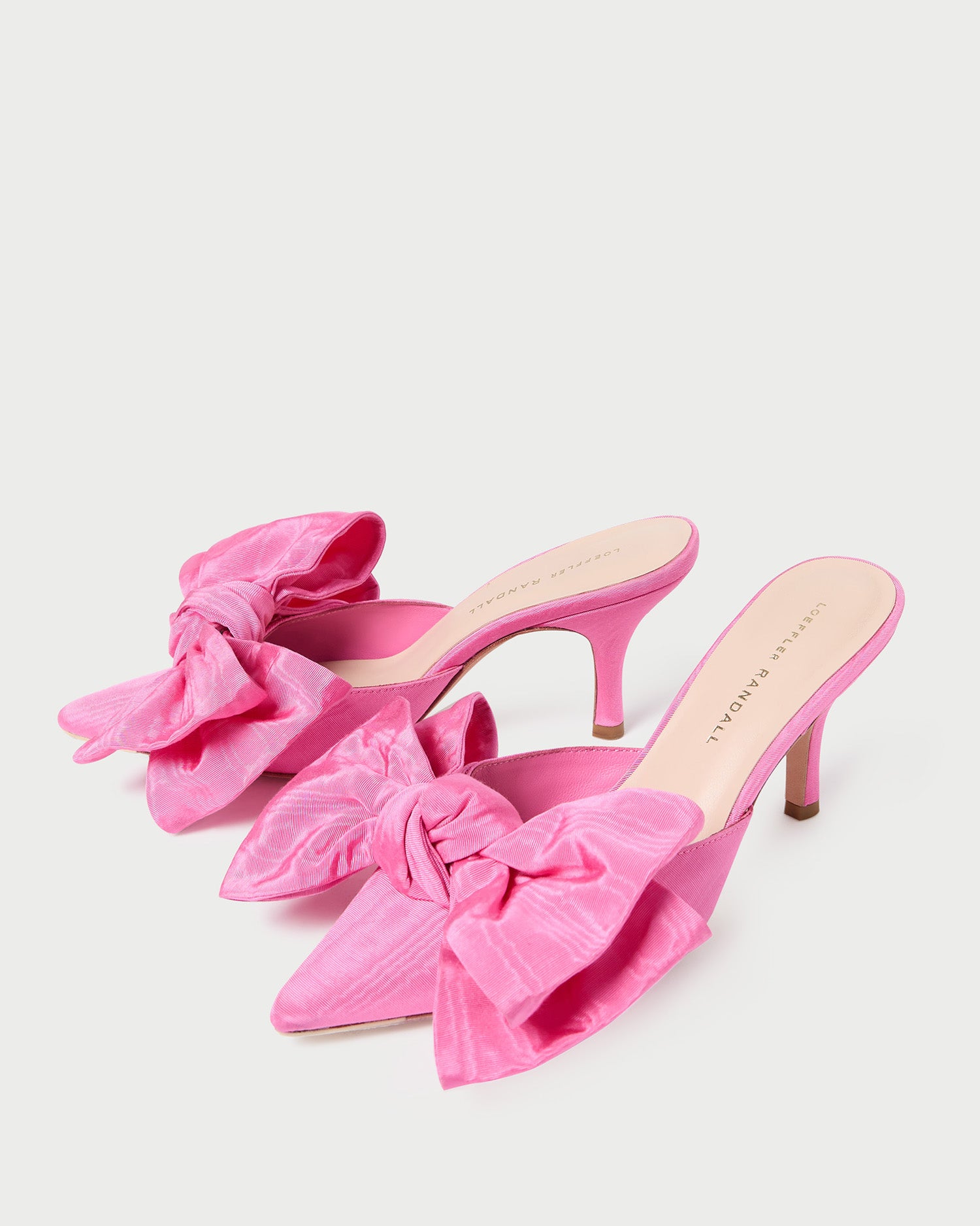 Margot Rose Moiré Bow Mule - Women's Comfortable Slip-On Shoes for Casual Wear, Office & Wedding Guest Outfits
