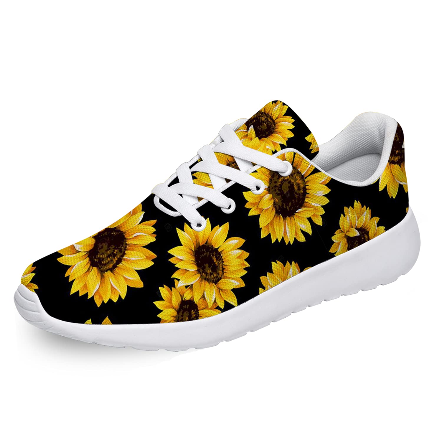 **Ciadoon Sunflower Running Shoes for Men & Women - Breathable Tennis Sneakers with Floral Print, Lightweight Walking Shoes for Jogging, Gym & Outdoor Activities - Size 7.5 Men/9 Women (White, Yellow Summer Design) - Perfect Gift for Runners & Athletes**    *(Use for: Running, Walking, Gym Workouts, Tennis, Casual Wear, Outdoor Activities, Summer Fashion, Gift Ideas for Sports Enthusiasts)*