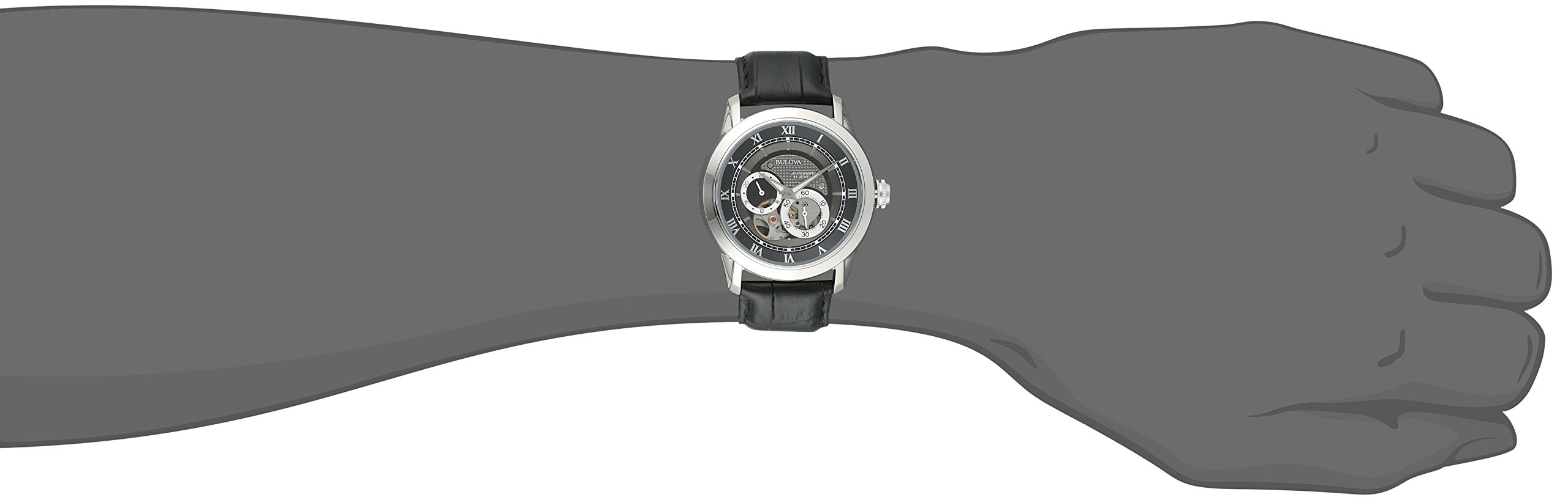 Bulova Men's Classic Sutton Automatic Watch - 42mm, Self-Winding, Luminous Hands, Open Aperture & Exhibition Caseback - Perfect for Business, Formal Events & Everyday Wear