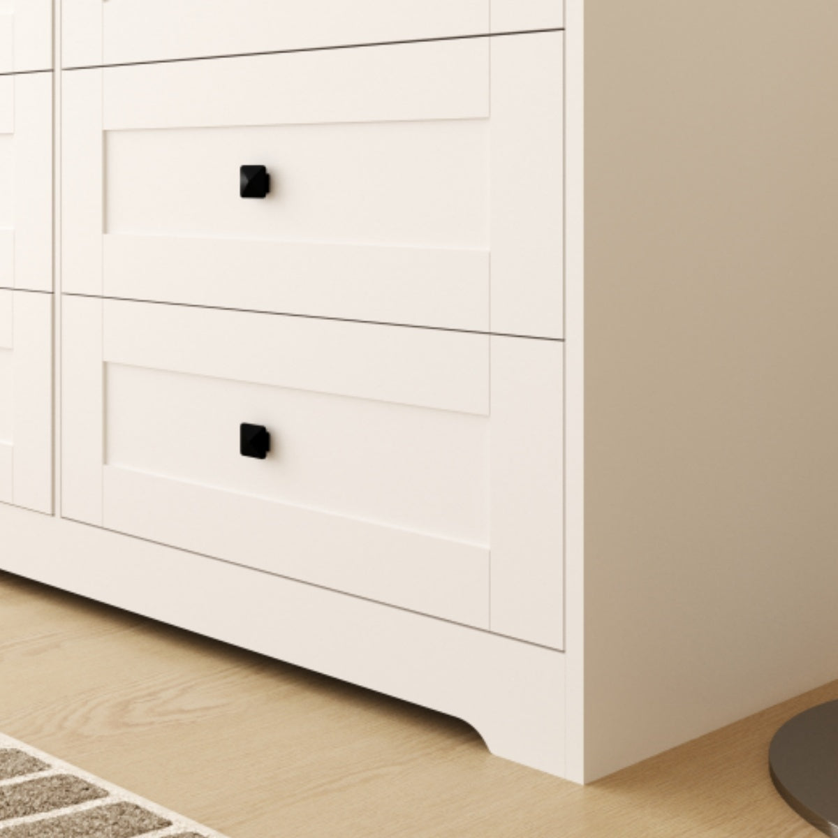6-Drawer White Farmhouse Chest of Drawers - Rustic Storage Organizer for Bedroom, Living Room & Entryway