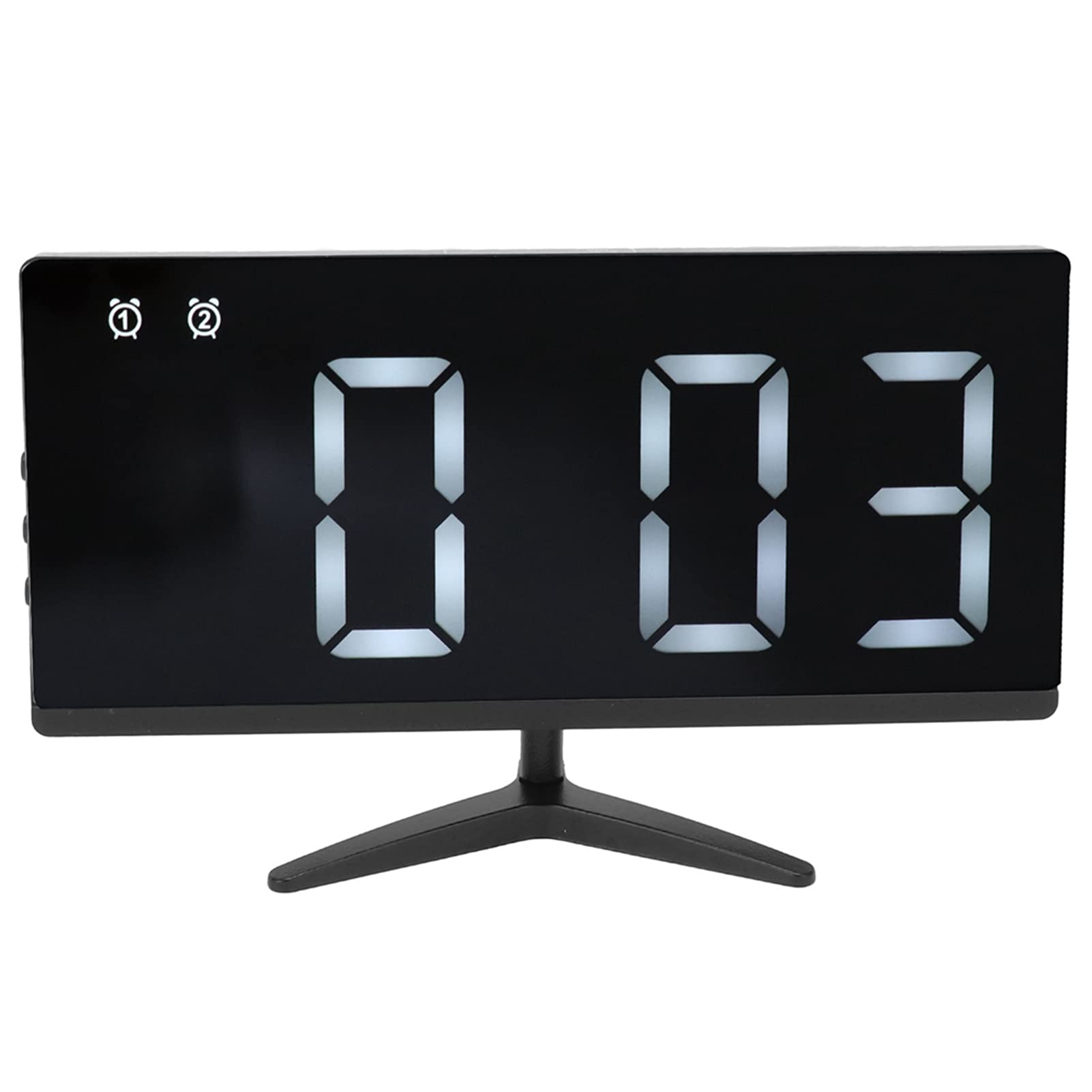 FASJ LED Digital Alarm Clock - Modern TV-Shaped Mirror Clock with Auto Light Sensor, Borderless Design for Bedroom, Office & Home Decor