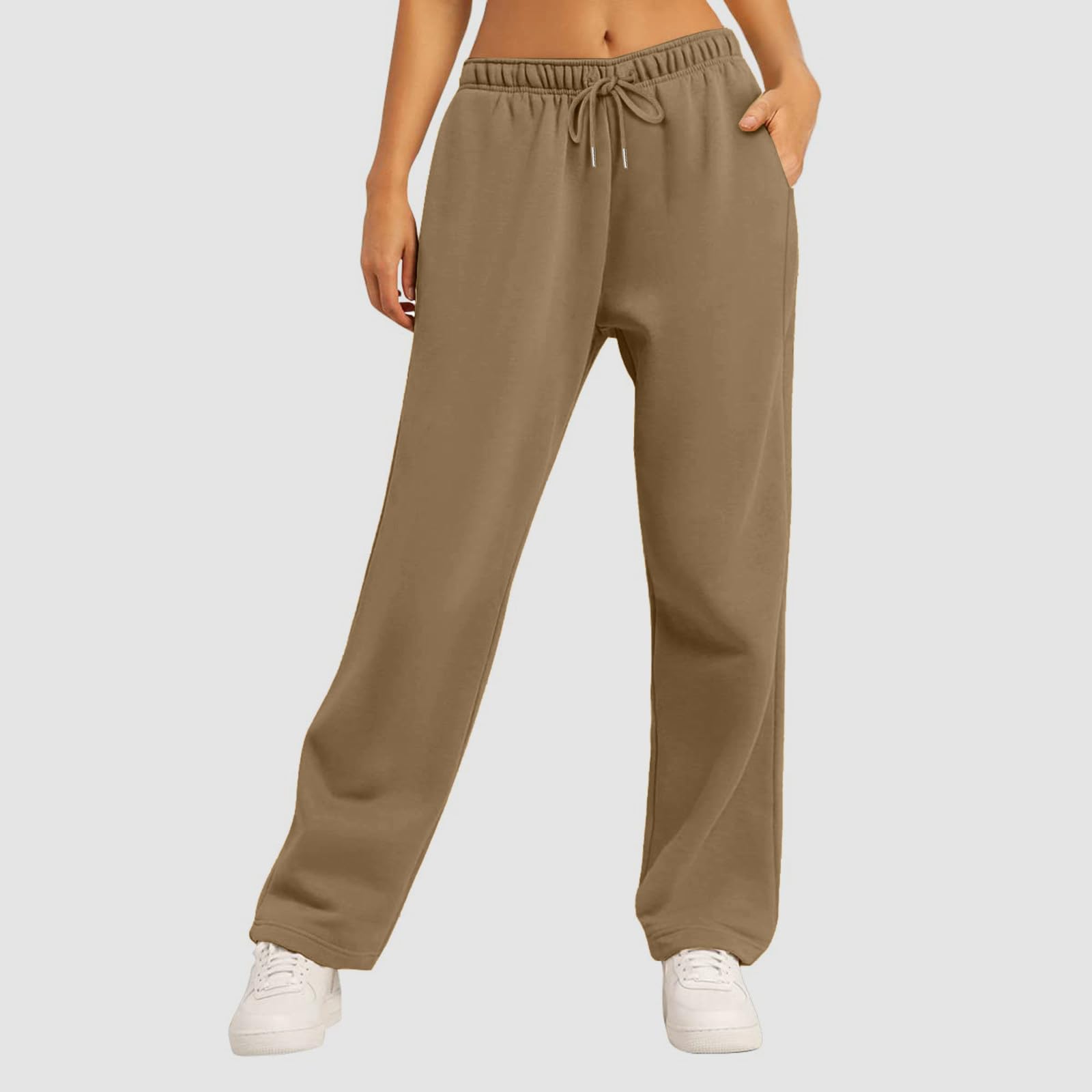 Women's High Waisted Baggy Sweatpants - Elastic Wide Leg Yoga Pants with Drawstring & Pockets | Casual Lounge, Workout, Streetwear Fashion