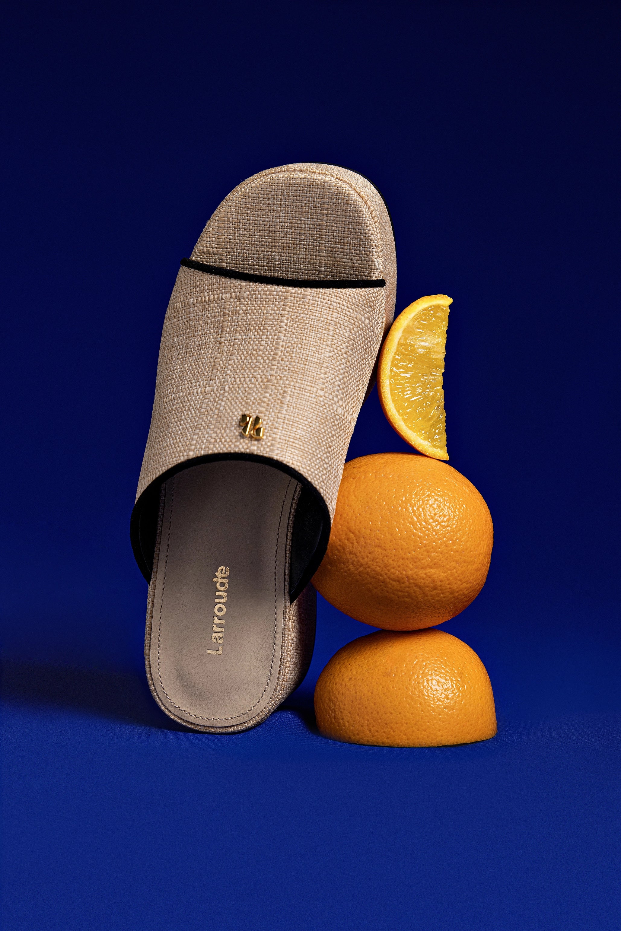 Charli Mule Sandals in Beige Raffia with Black Leather Trimming - Comfortable Summer Slides for Women, Perfect for Beach, Poolside & Casual Outings