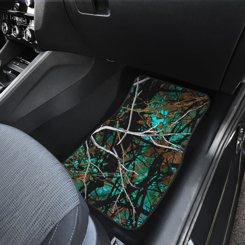 Premium Teal Forest Hunting Camouflage Car Floor Mats - All-Weather Protection for Trucks, SUVs & Off-Road Vehicles - Perfect for Hunting Trips & Outdoor Adventures