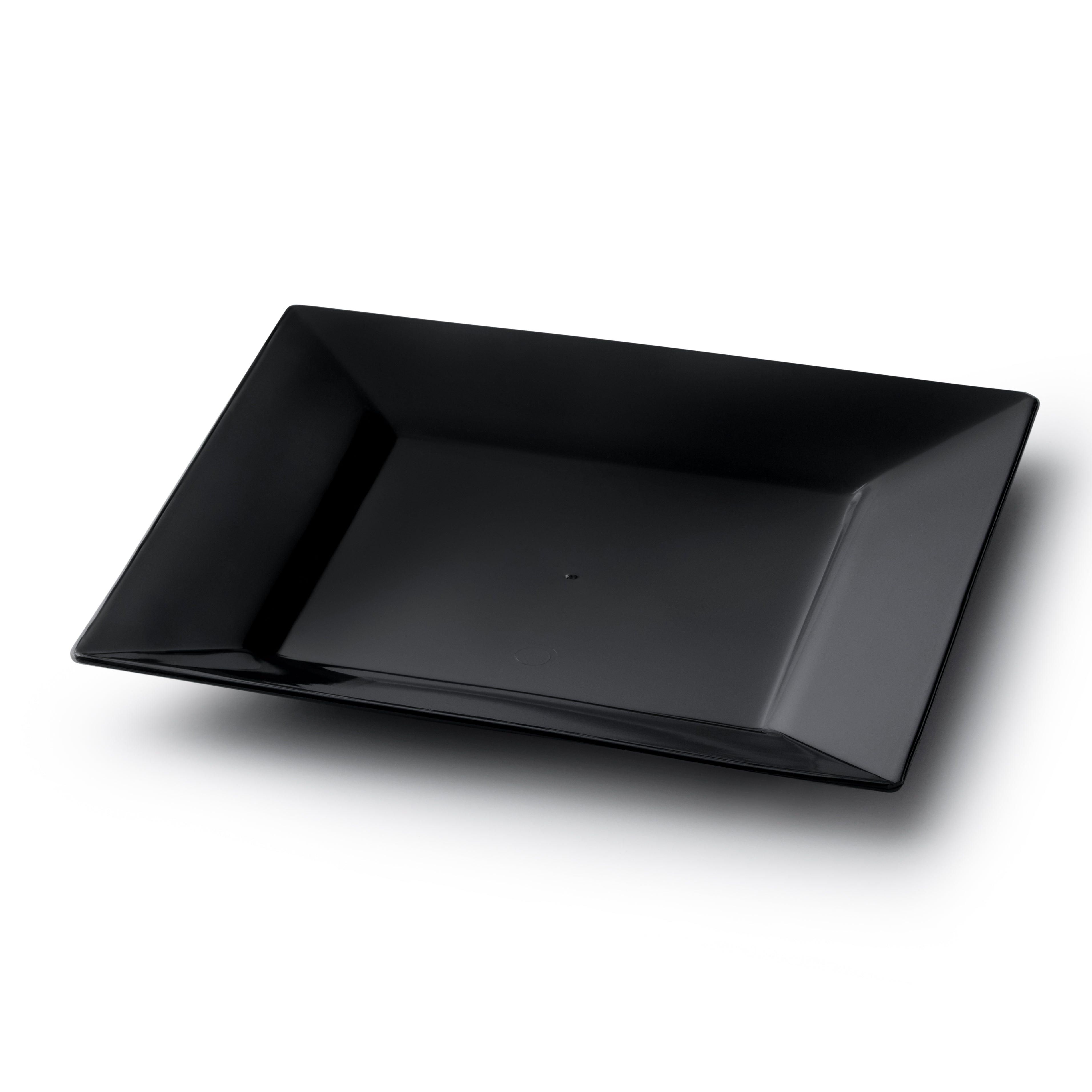 20 Pack Black Square Plastic Plates - Durable & Stylish Dishware for Parties, Picnics, BBQs, and Everyday Use