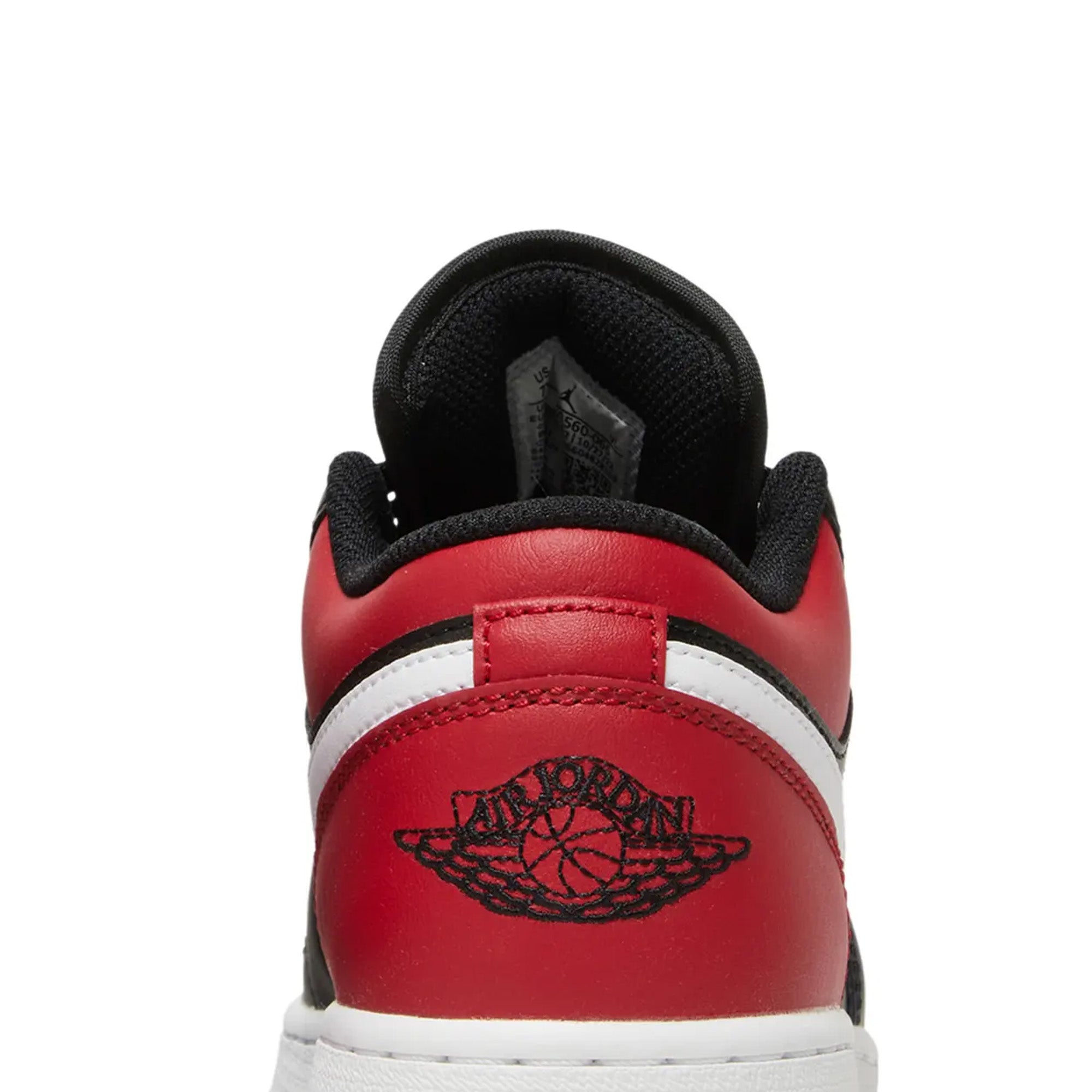Air Jordan 1 Low 'Alternate Bred Toe' GS Sneakers (2023) - Black/Red-White Basketball Shoes for Women & Girls - Perfect for Casual Wear, Street Style & Sports Activities