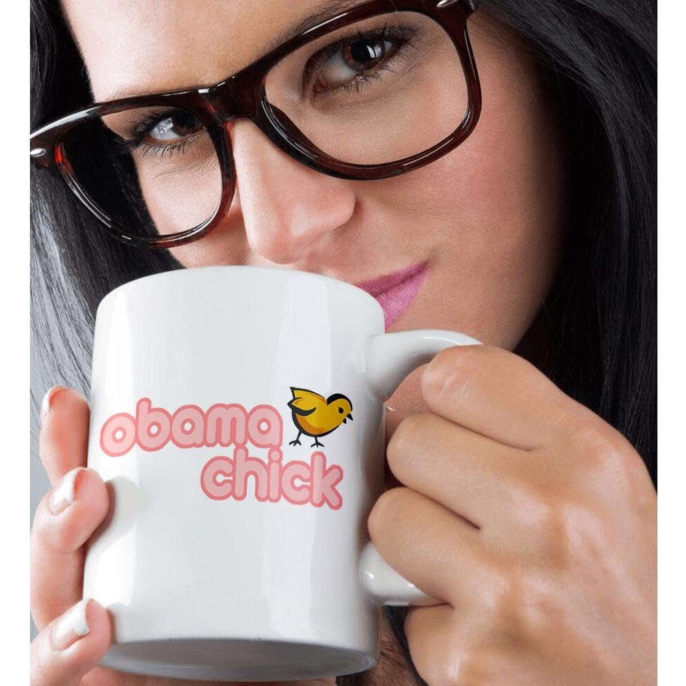 3D Rose Obama Chick Funny Ceramic Coffee Mug 11 oz - Unique Political Gift for Democrats, Tea & Coffee Lovers - Perfect for Office Use, Home Decor & Gift Giving
