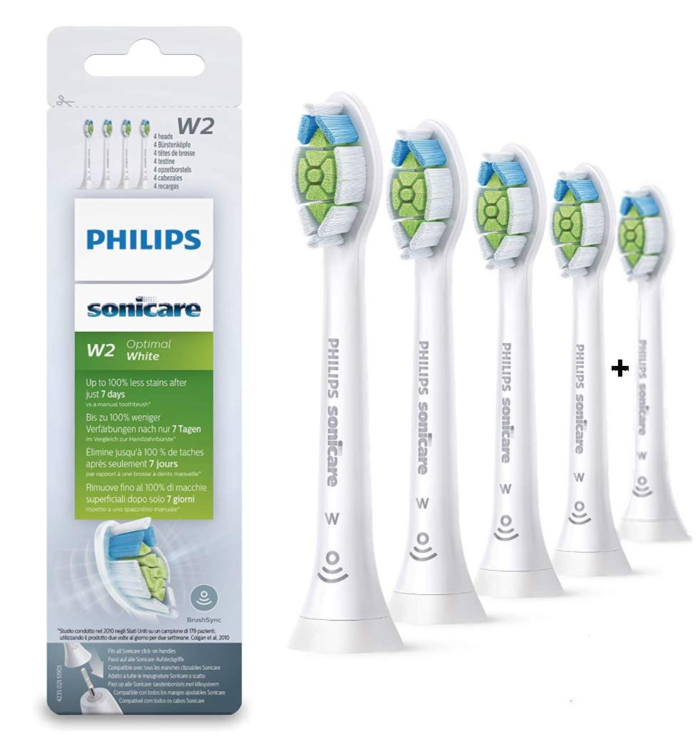 Philips Sonicare DiamondClean Compact Sonic Toothbrush Replacement Heads HX6074/26 - 4 Pack for Optimal Oral Hygiene - Perfect for Travel & Daily Use