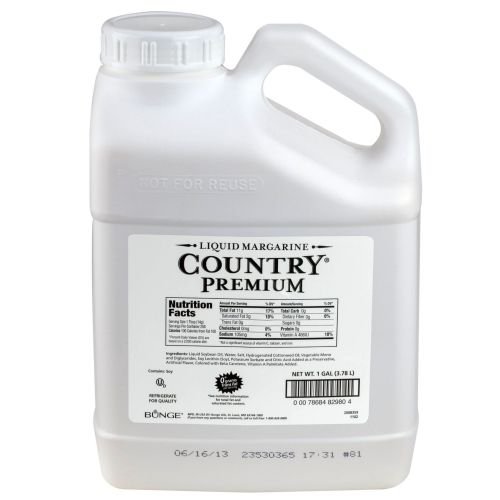 Premium Liquid Margarine 1 Gallon (4 per Case) - Country Brand - Ideal for Baking, Cooking & Food Service Businesses