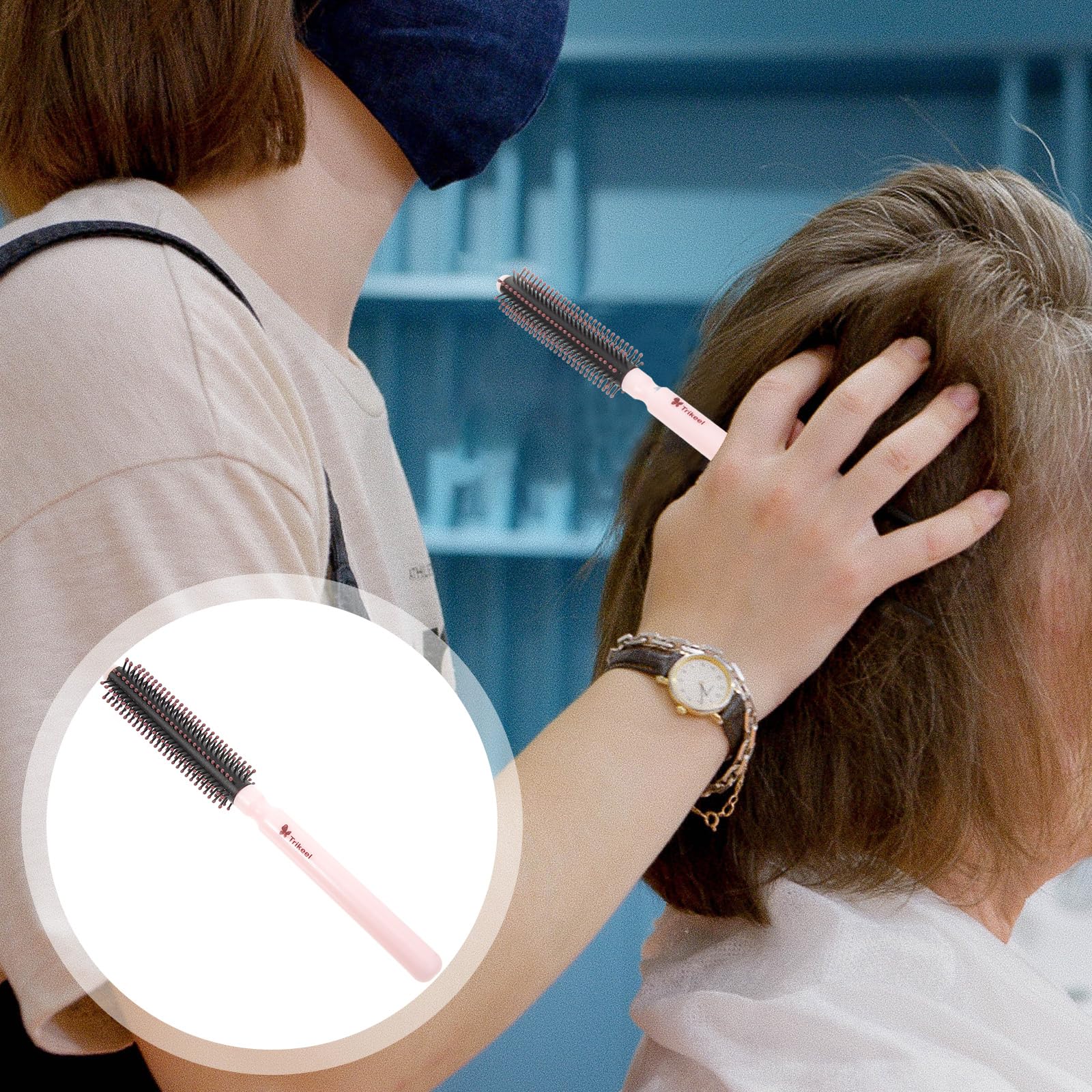 KALLORY Round Hair Brush - Professional Blow Drying Brush for Salon-Quality Blowout, Styling & Curling - Works on Wet or Dry Hair for Women & Men - Perfect for Home Use, Travel & Salon Styling