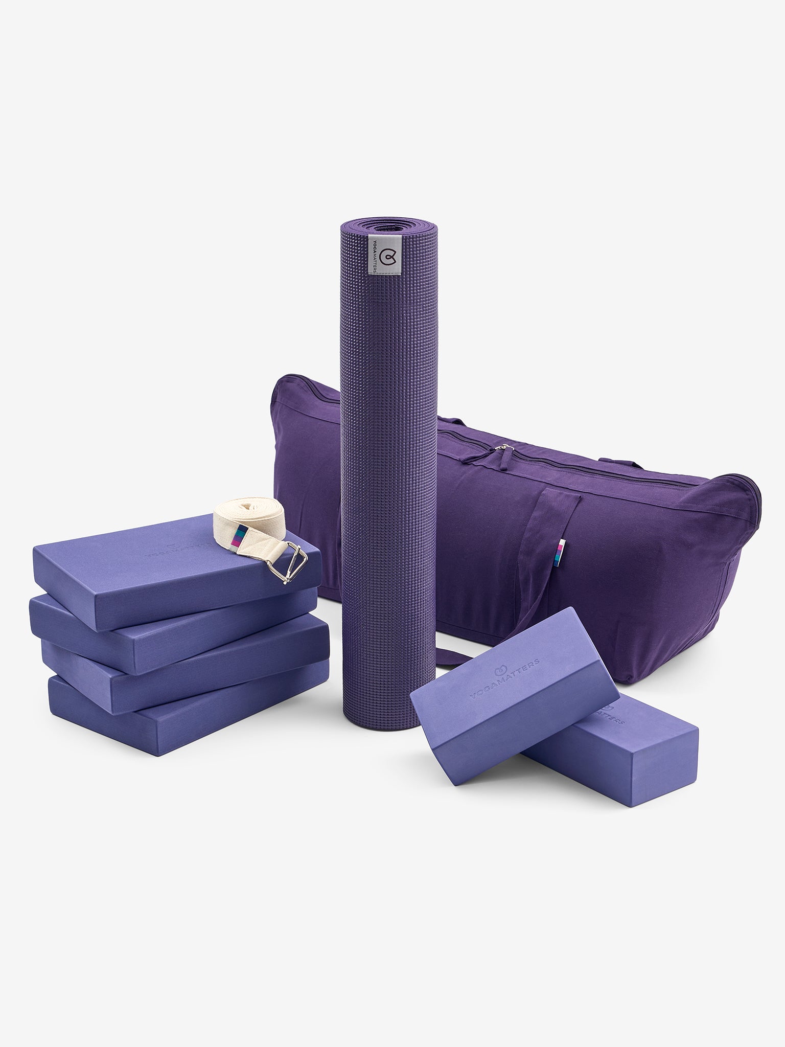 Yogamatters Iyengar Yoga Kit - Premium Yoga Mat, Belt, Blocks & Bolster Set for Home & Studio Practice - Perfect for Beginners & Advanced Yogis