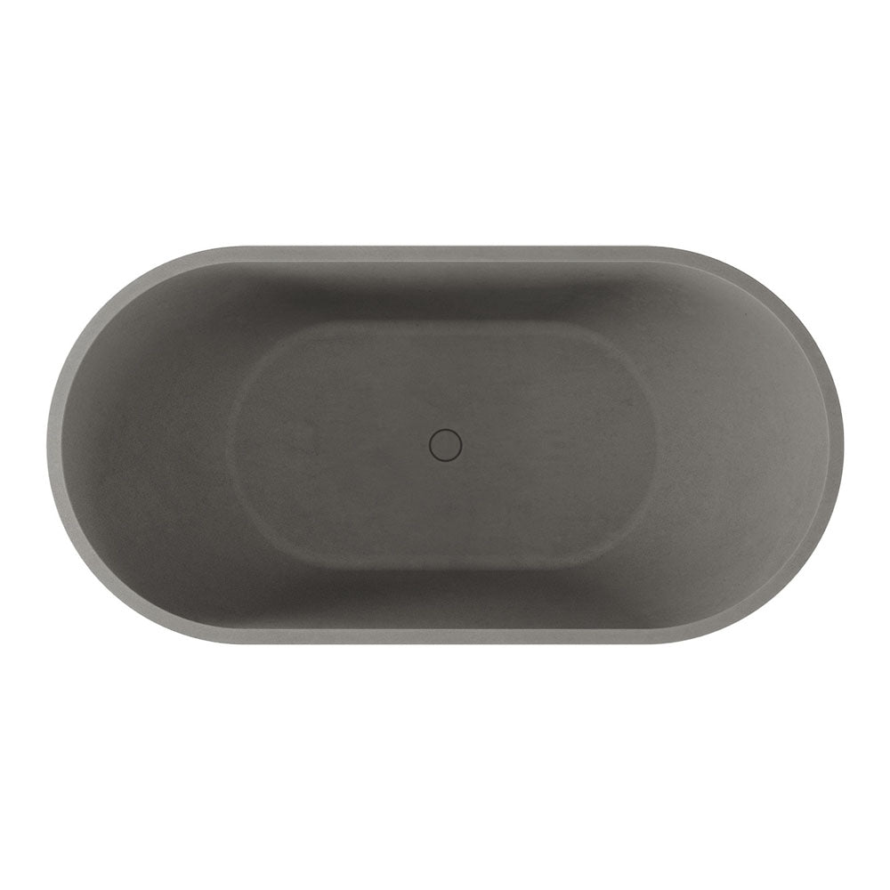 Fienza Jada Freestanding Concrete Bathtub 1550mm (61 Inches) - Matte Grey Finish for Modern Bathrooms | Perfect for Spa-Like Relaxation & Luxury Home Decor