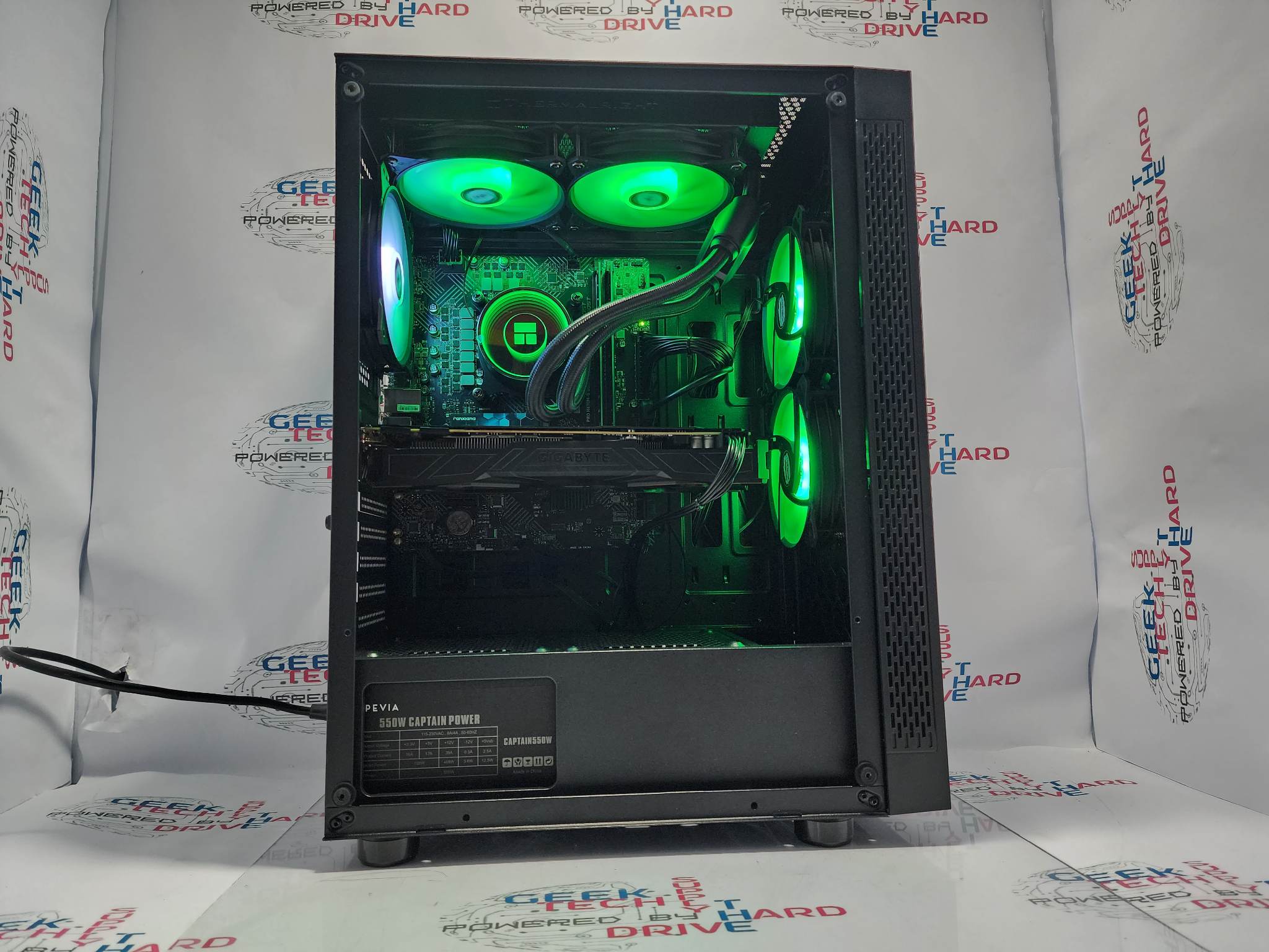 Pinnacle Gaming PC Desktop Computer - Intel i7 12-Core, 1TB SSD, RGB Lighting, NVIDIA RTX 3060 Ti, WiFi, Liquid Cooling, Black H7 Optillusion - Perfect for 4K Gaming, Streaming & VR