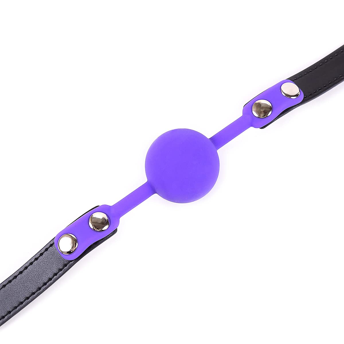 Premium Open Mouth Silicone Ball Gag for BDSM & Bondage Play - Purple (2 Pack) | Breathable Comfort for Roleplay, Sensory Deprivation & Adult Intimacy