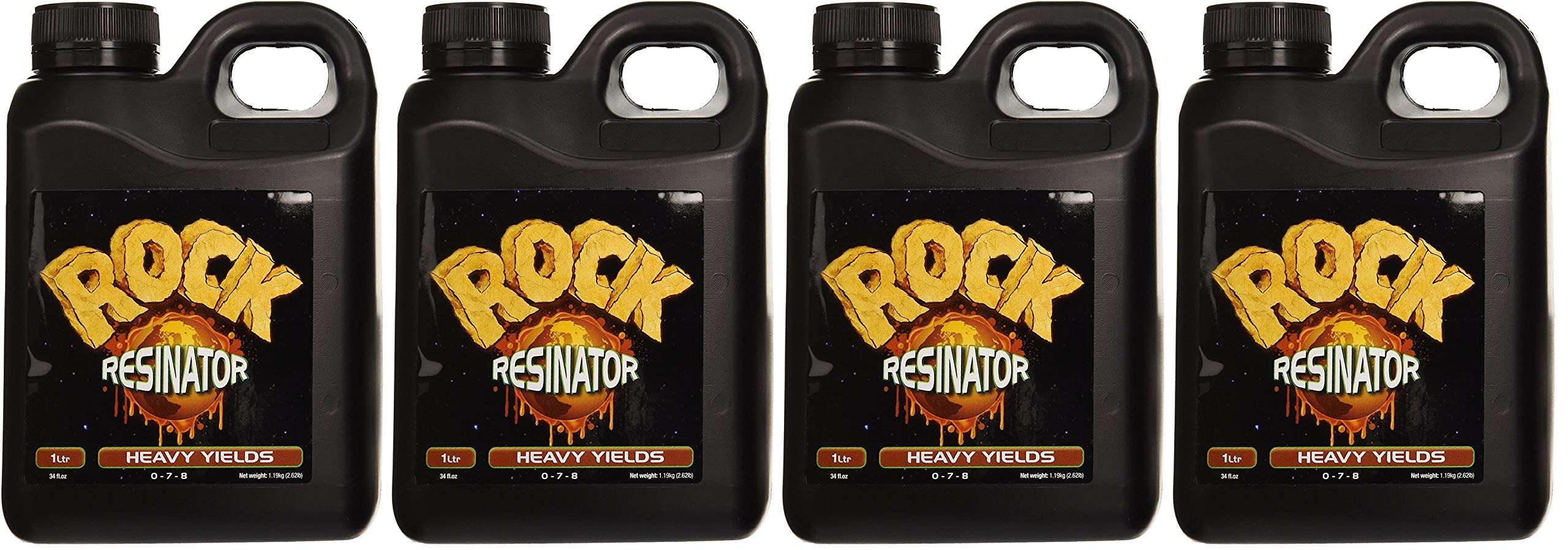 Rock Nutrients Rock Resinator Heavy Yields Plant Booster for Gardening - 1 Liter (4 Pack) | Enhances Flowering & Fruit Production for Indoor/Outdoor Plants