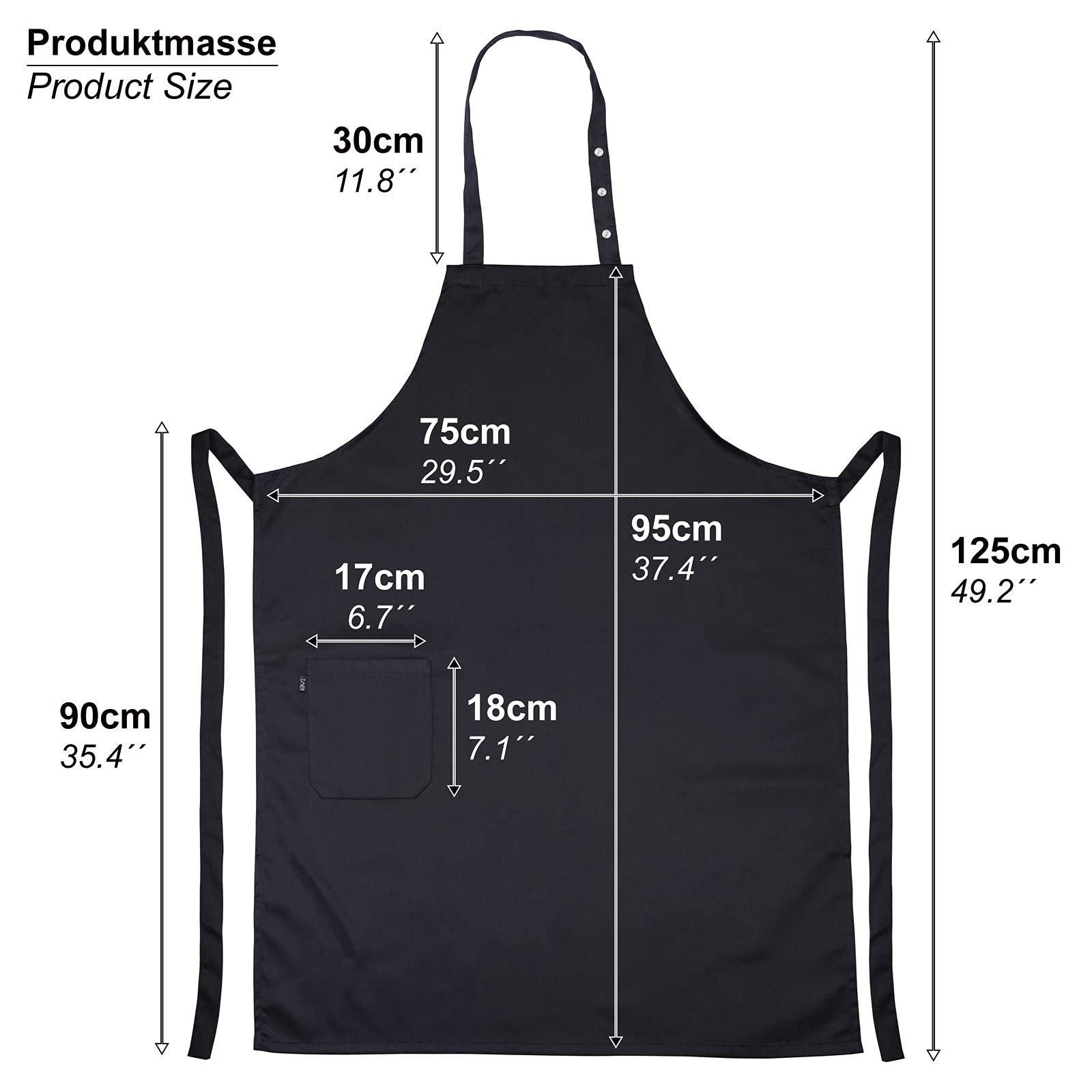Grillmaster Dad Cooking Apron - Adjustable Kitchen Apron with Pocket & Neck Strap | Perfect for BBQ, Grilling, Cooking & Baking