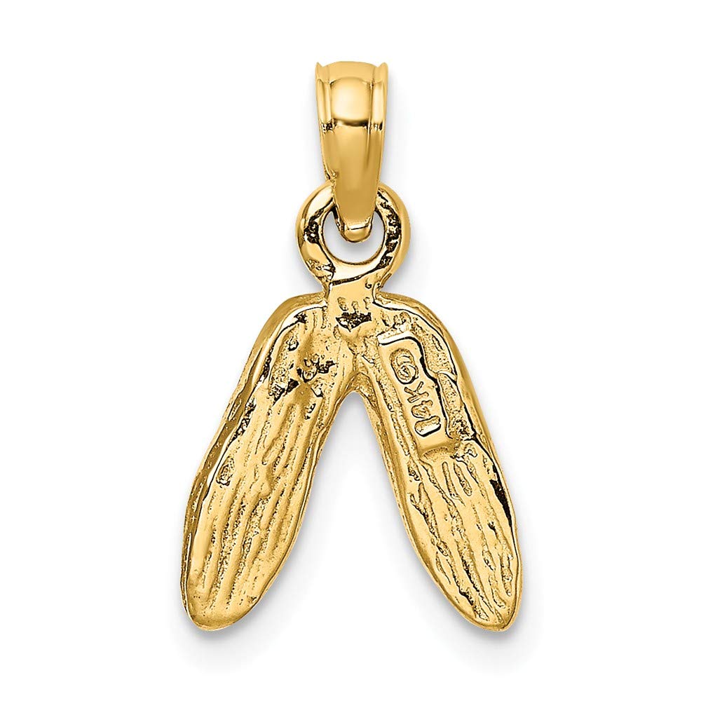 14K Yellow Gold Polished Textured Ballerina Slippers Pendant - Elegant Ballet Jewelry for Women, Perfect Gift for Dancers & Ballet Lovers - Ideal for Necklaces, Bracelets & Special Occasions