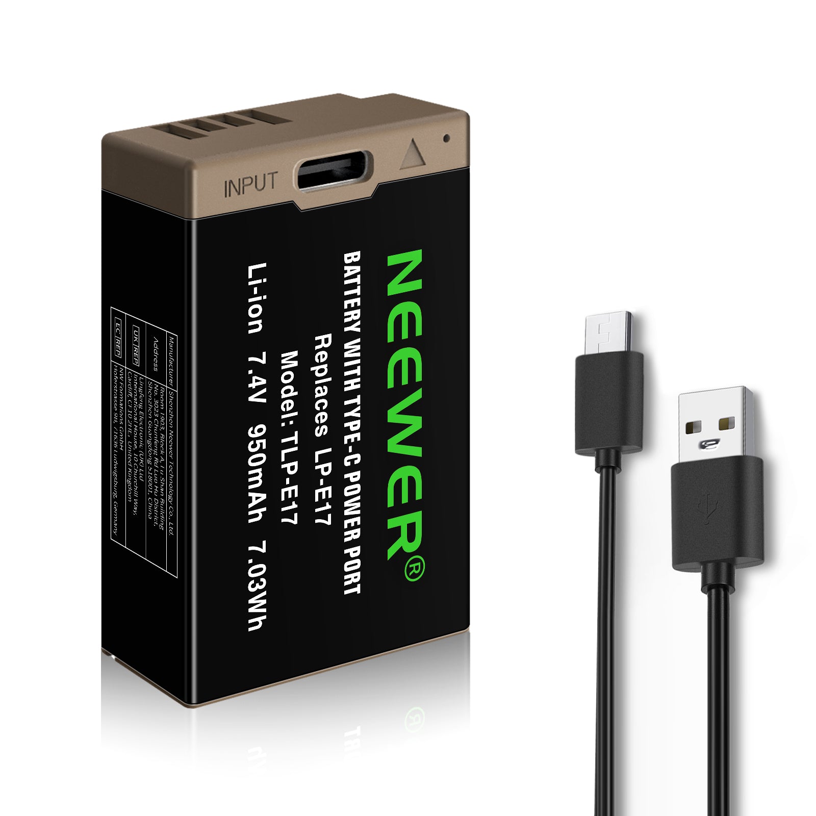 NEEWER 950mAh LP-E17 Replacement Battery for Canon DSLR Cameras - Compatible with EOS 80D, 70D, 60D, 7D Mark II & More - Perfect for Travel, Photography & Professional Shoots