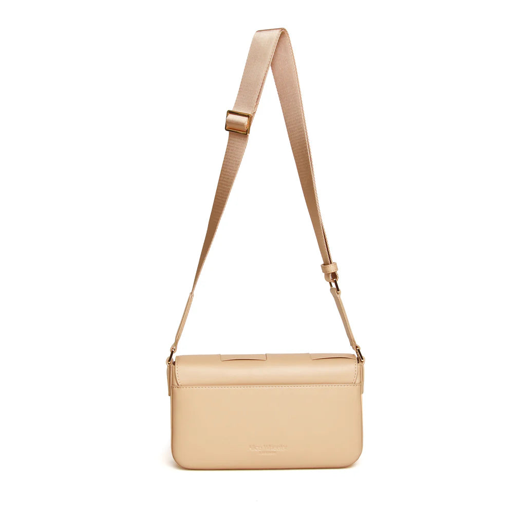 Alice Wheeler Genuine Nappa Leather Lisbon Crossbody Bag in Sand - Perfect for Work, Travel & Everyday Use