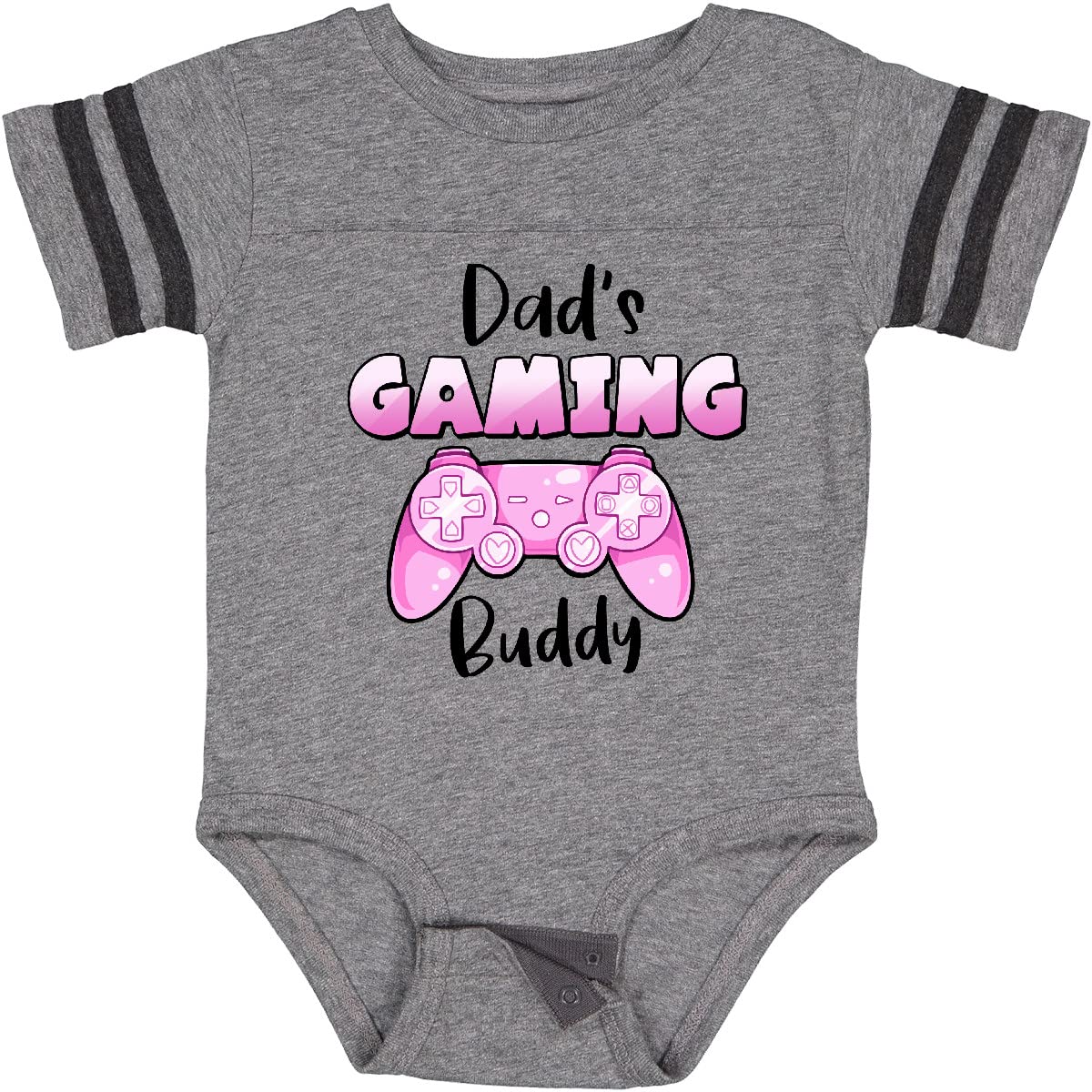 Inktastic Dad's Gaming Buddy - Pink Controller Baby Bodysuit | Cute Gamer Onesie for Newborns & Infants | Perfect Gift for Gamer Dads & Baby Showers