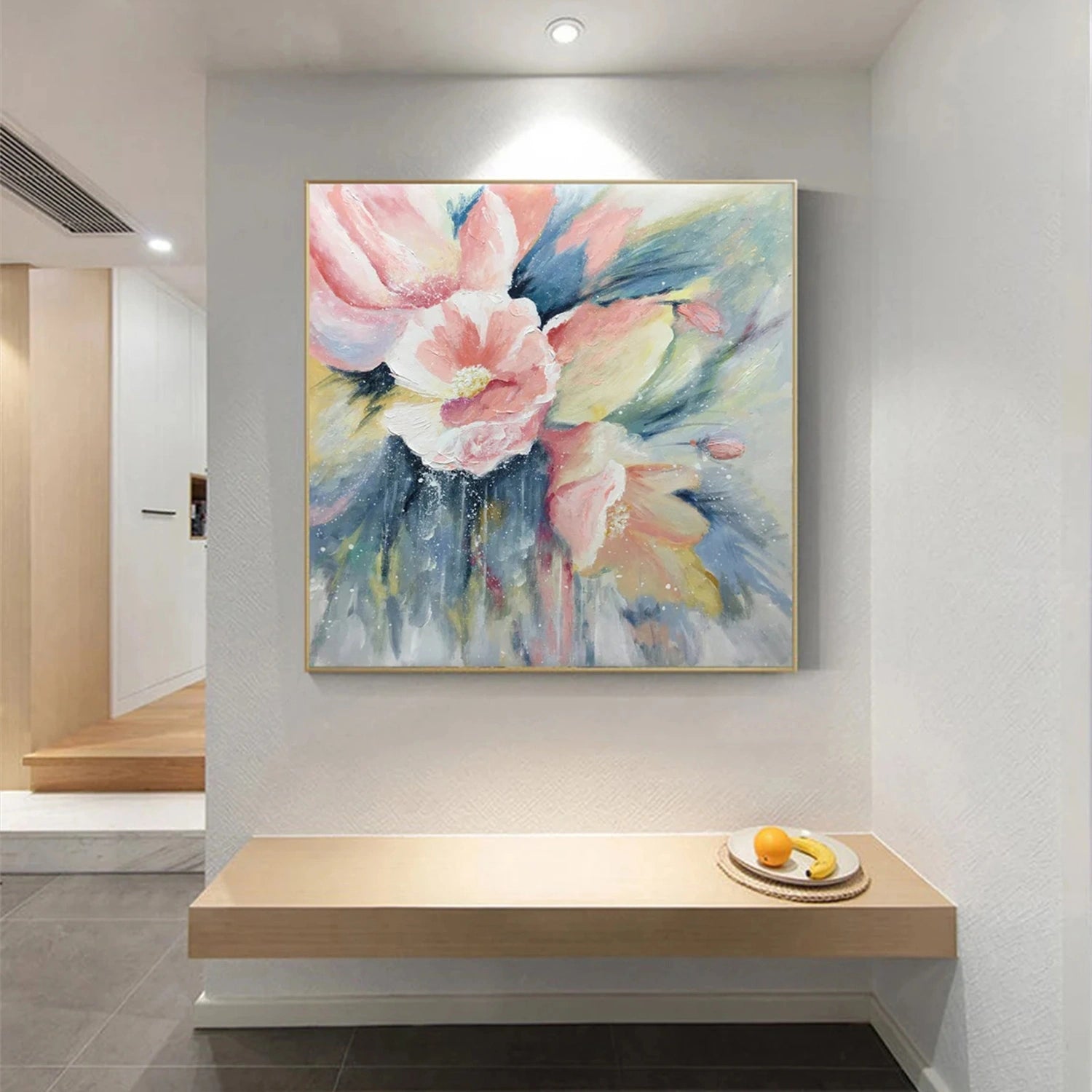 Beautiful Flower and Tree Painting #FT136 - Handmade Canvas Art for Home Decor, Living Room, Bedroom & Office Wall