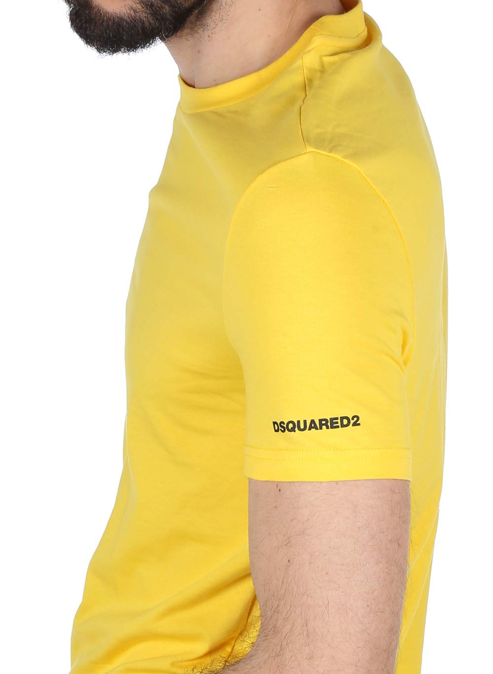 DSQUARED2 Men's Basic Yellow Cotton Crew Neck T-Shirt - Soft Comfortable Undershirt for Casual Wear & Layering