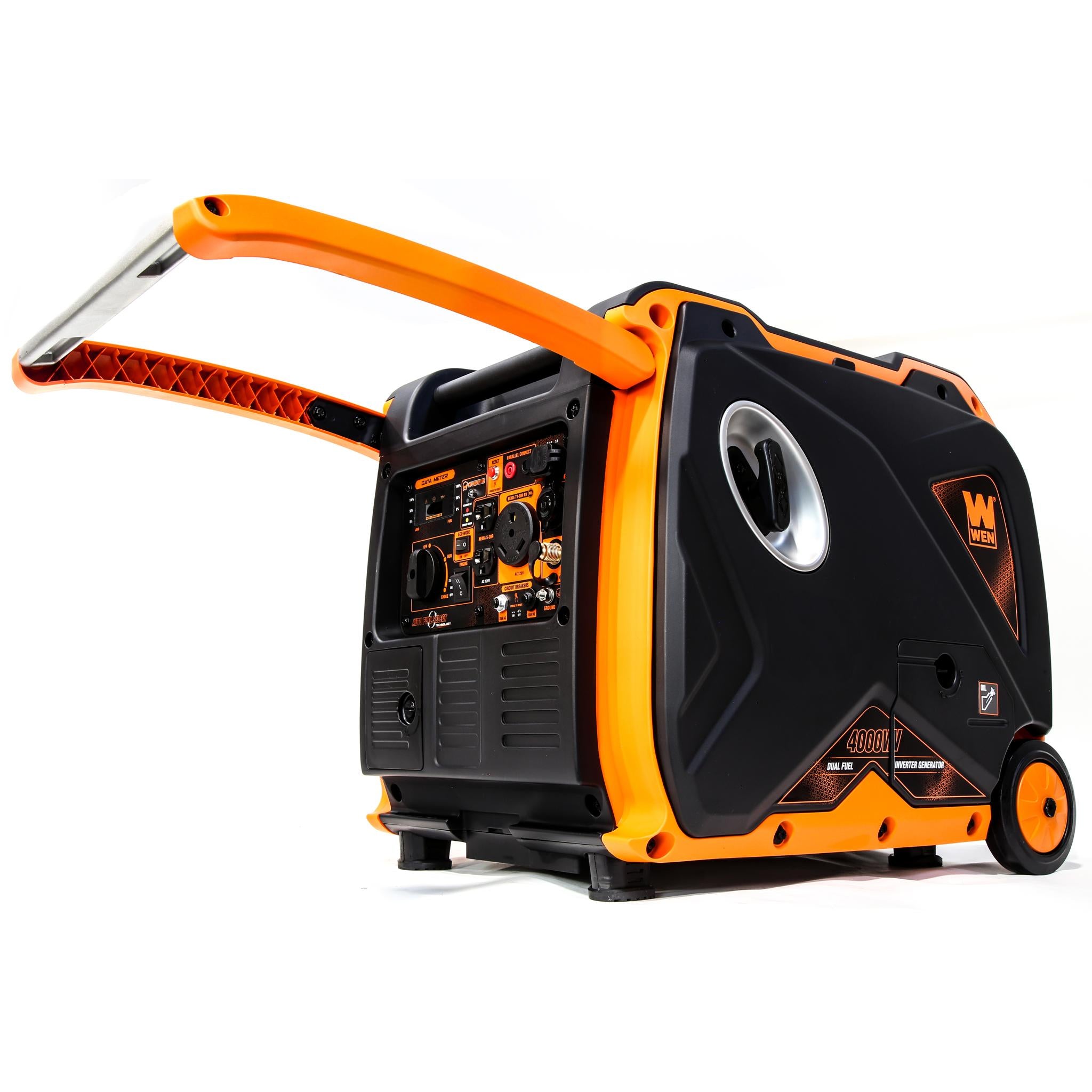 WEN DF400iX 4000W Super Quiet Dual Fuel Portable Inverter Generator - RV Ready with Electric Start, Fuel Shut Off & CO Sensor - Perfect for Camping, Home Backup & Outdoor Power Needs