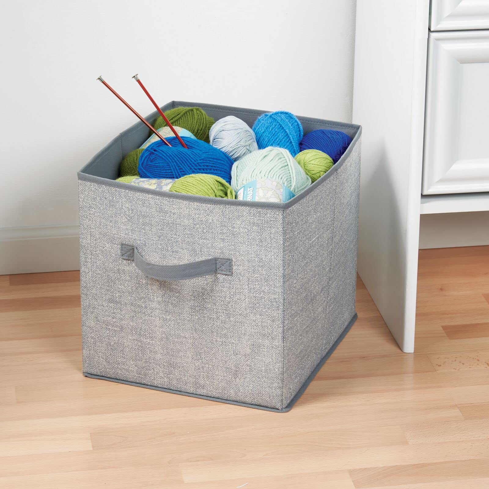 Soft Fabric Storage Bins with Handles for Nursery, Playroom & Closet - 8-Pack Gray Organizer Bins for Toys, Clothes, Diapers & Baby Essentials - Perfect for Cube Shelves & Furniture Storage Solutions
