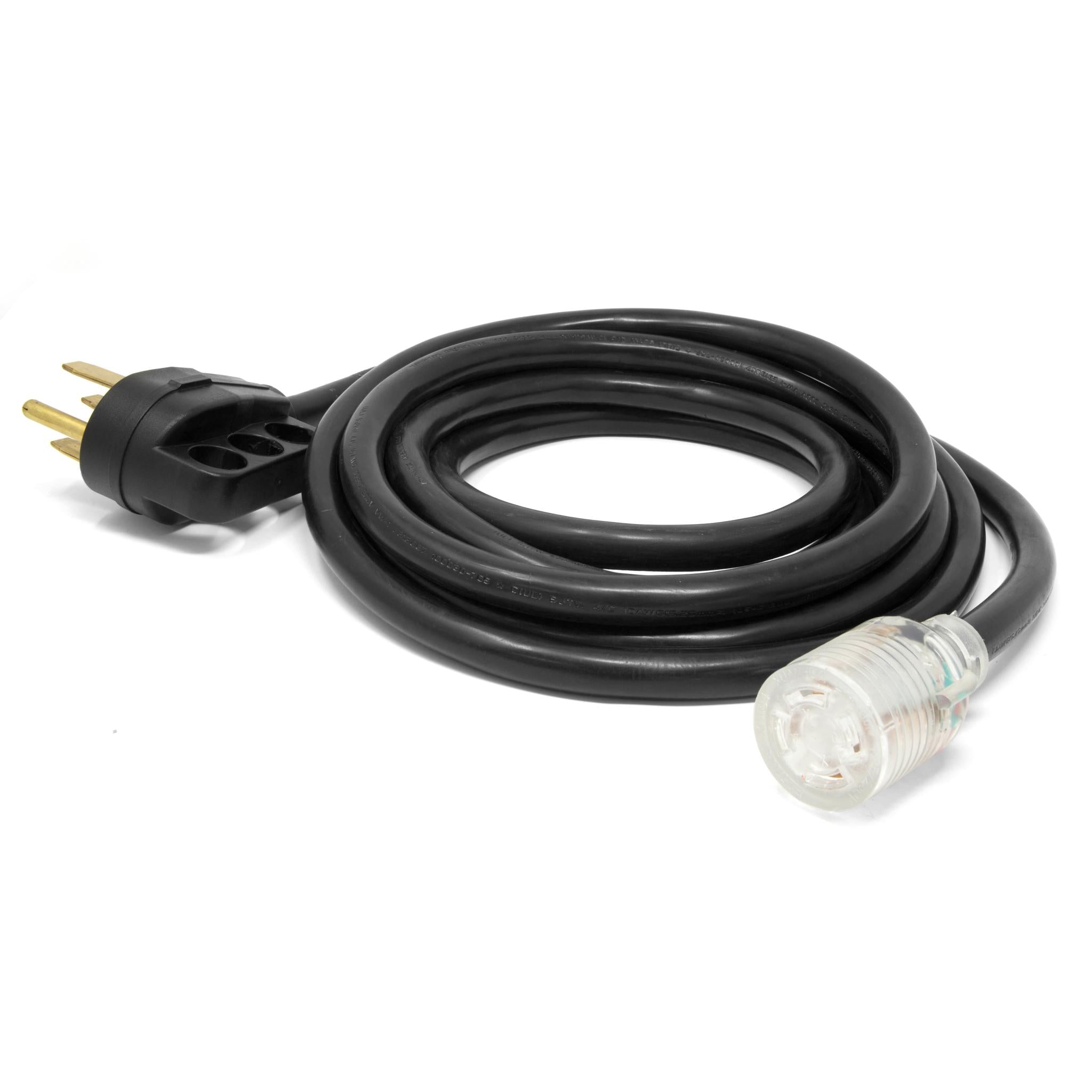 WEN PC1550 15 ft. 10 Gauge Heavy Duty Generator Extension Cord - 50A 14-50P to 30A L14-30R Adapter with LED Light Up Plug - Perfect for RV, Home Backup Power & Emergency Use