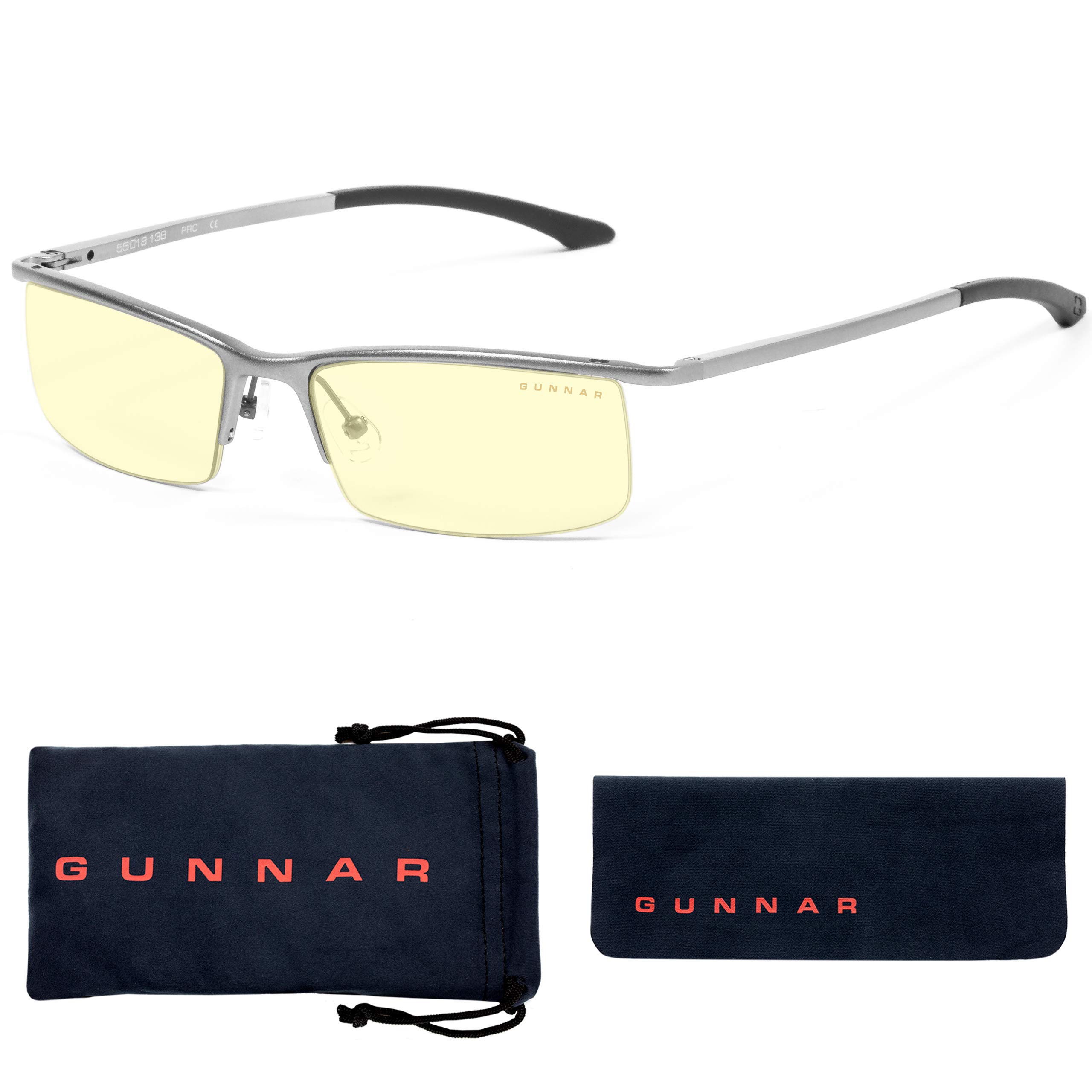 GUNNAR Gaming & Computer Glasses with 65% Blue Light Blocking - Emissary Mercury Amber Tint for Gamers & Digital Screen Users - Reduce Eye Strain for PC, Console Gaming & Office Work