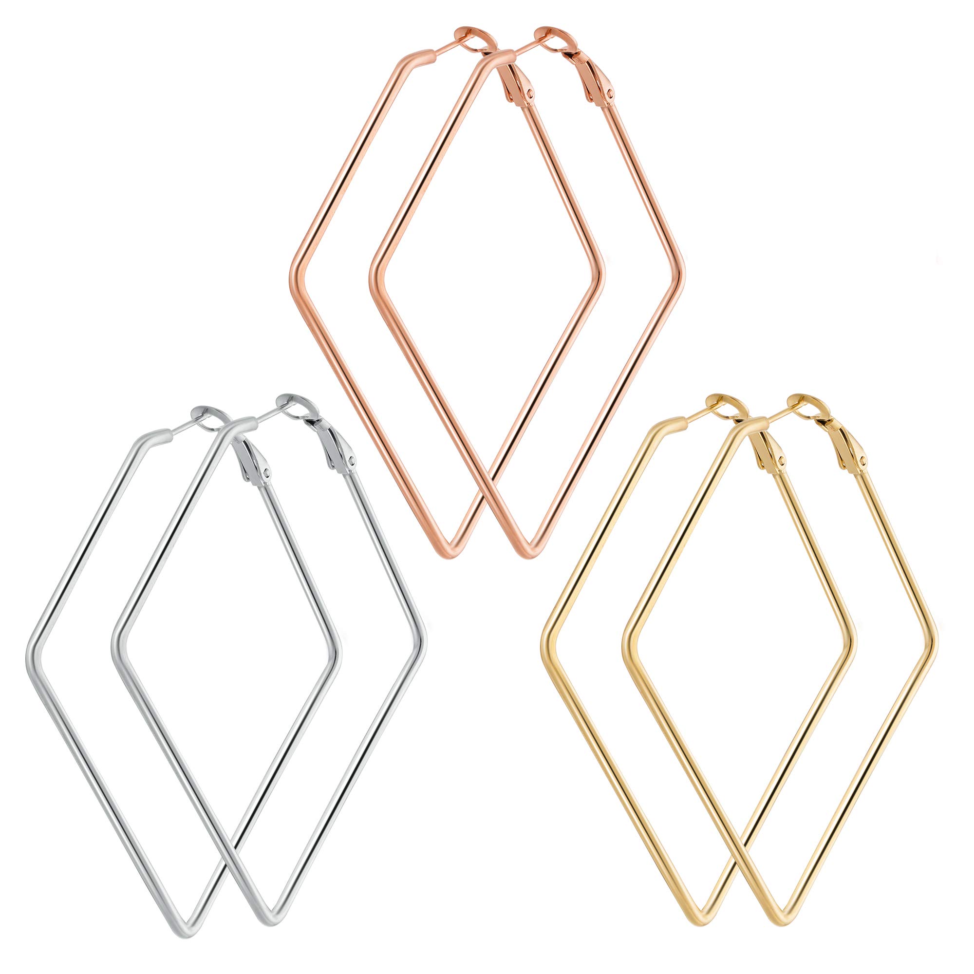 Hypoallergenic Stainless Steel Gold & Silver Plated Hoop Earrings for Women - Trendy Loop Earrings Set for Girls & Women | Perfect for Parties, Weddings & Everyday Wear