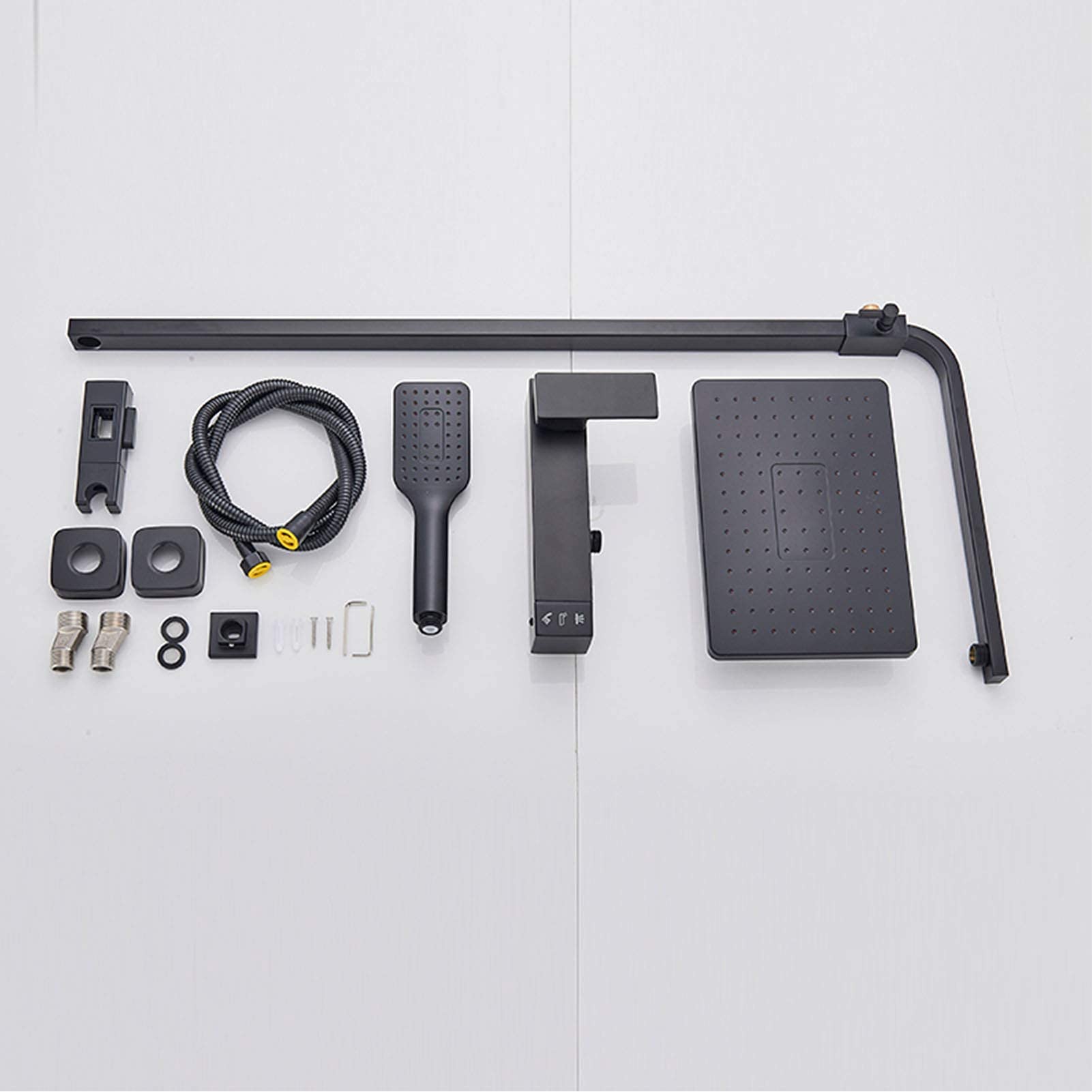 Premium Matte Black Rain Shower System - Exposed Rainfall Shower Faucet Set with Adjustable Slide Bar & 3-Function Mixer Taps for Modern Bathroom Upgrade | Perfect for Spa-Like Experience in Master Bath or Guest Bathroom