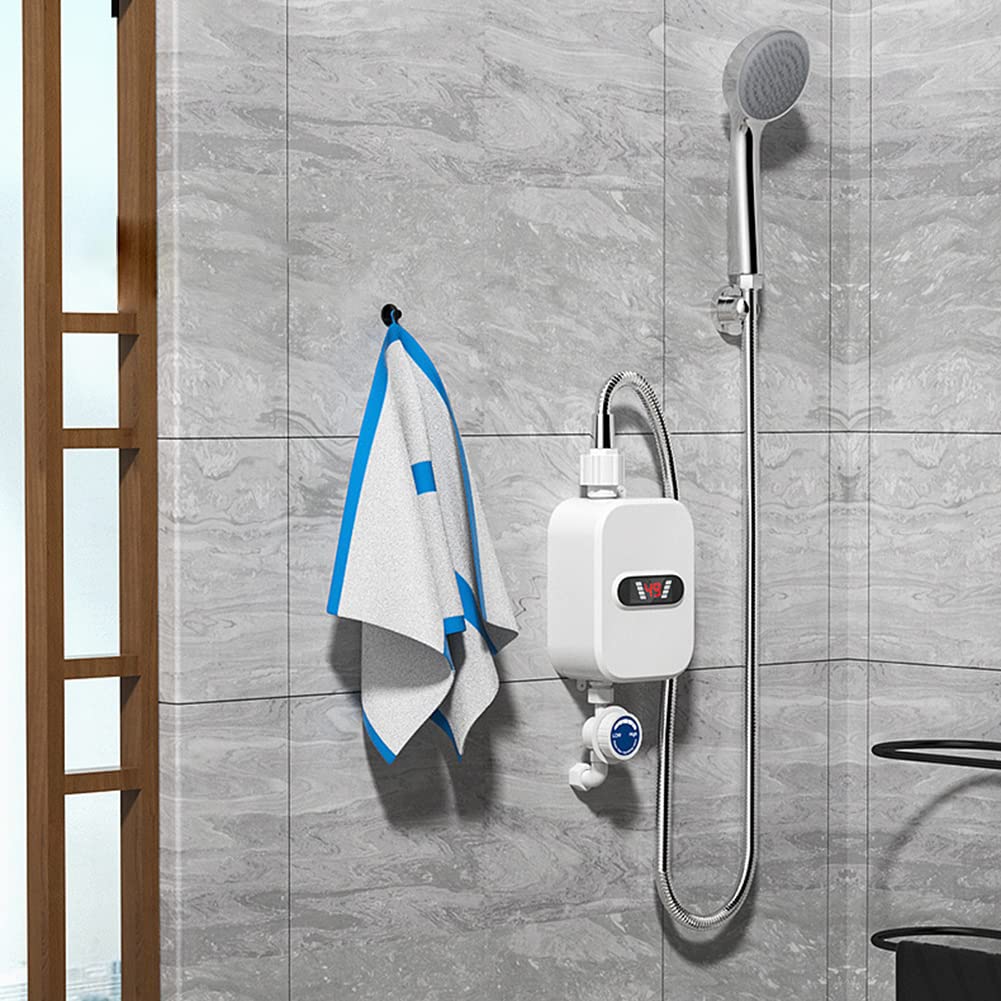 Instant Electric Tankless Water Heater - LCD Digital Thermostat for Bathroom & Kitchen | Fast Hot Water On Demand for Showers, Sinks & Faucets