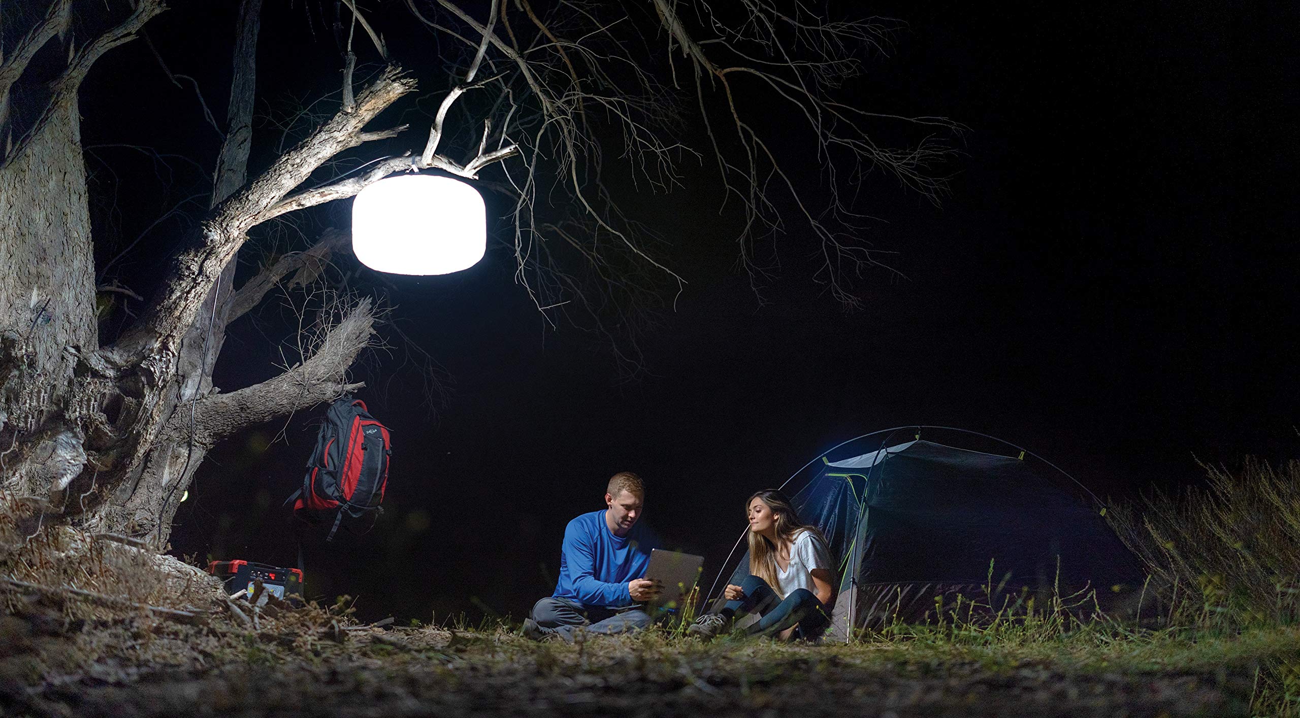 SeeDevil 7800 Lumen Portable LED Work Light - 60W Dimmable Balloon Light with Tripod | 120V 5000K Glare-Free Lighting for Indoor/Outdoor Use | Perfect for Construction Sites, Camping, Emergency Lighting & Nighttime Events