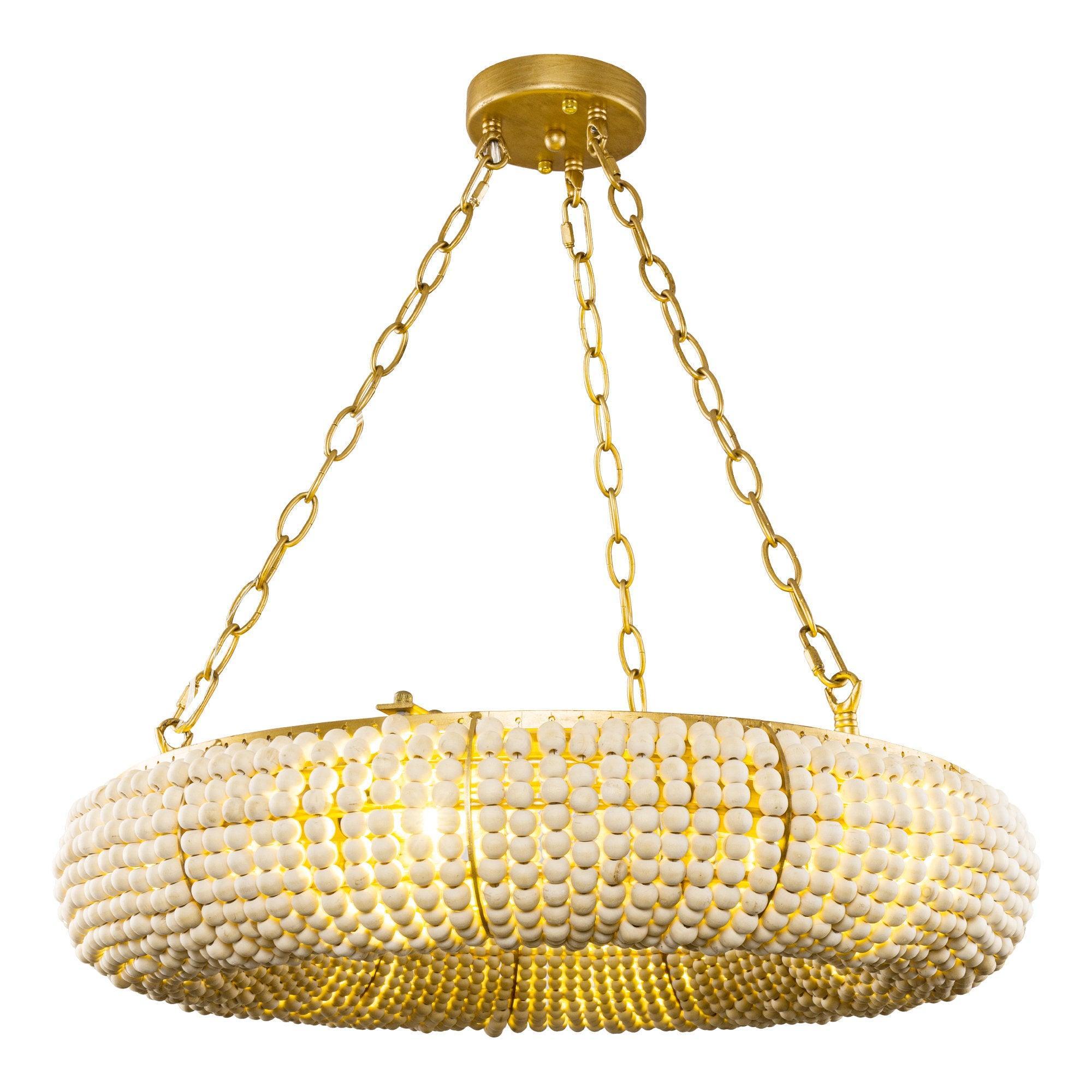 Vintage Farmhouse 6-Light Antique Gold Flush Mount Ceiling Light - Perfect for Dining Room, Kitchen, or Bedroom Lighting