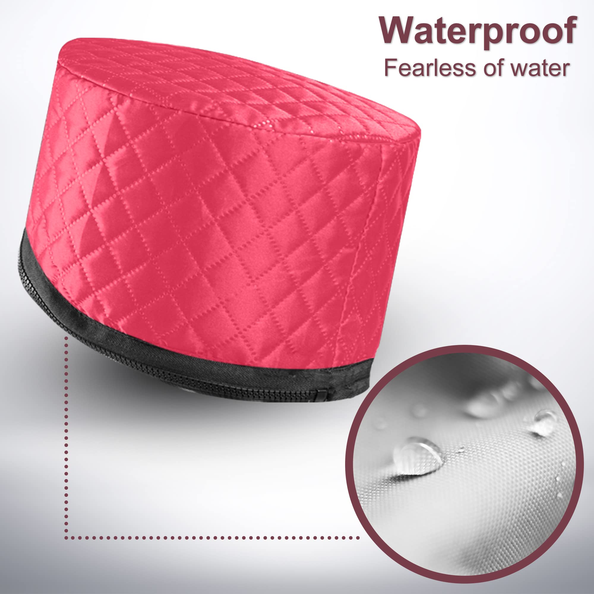 **Ingeware Electric Heat Cap for Deep Conditioning - Thermal Hair Steamer Cap for Natural & Damaged Hair - Portable Home Hair Spa Treatment (Rose Red) - Perfect for At-Home Hair Care & Salon Treatments**