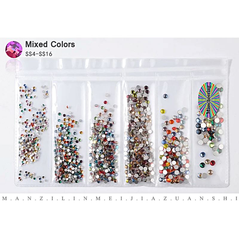 Premium Nail Rhinestones Kit - Mixed Sizes (SS5-SS20) for Nail Art, DIY Manicure, Salon & Home Use - Self-Adhesive Gems for Acrylic Nails, Gel Polish, Press On Nails & Decoration