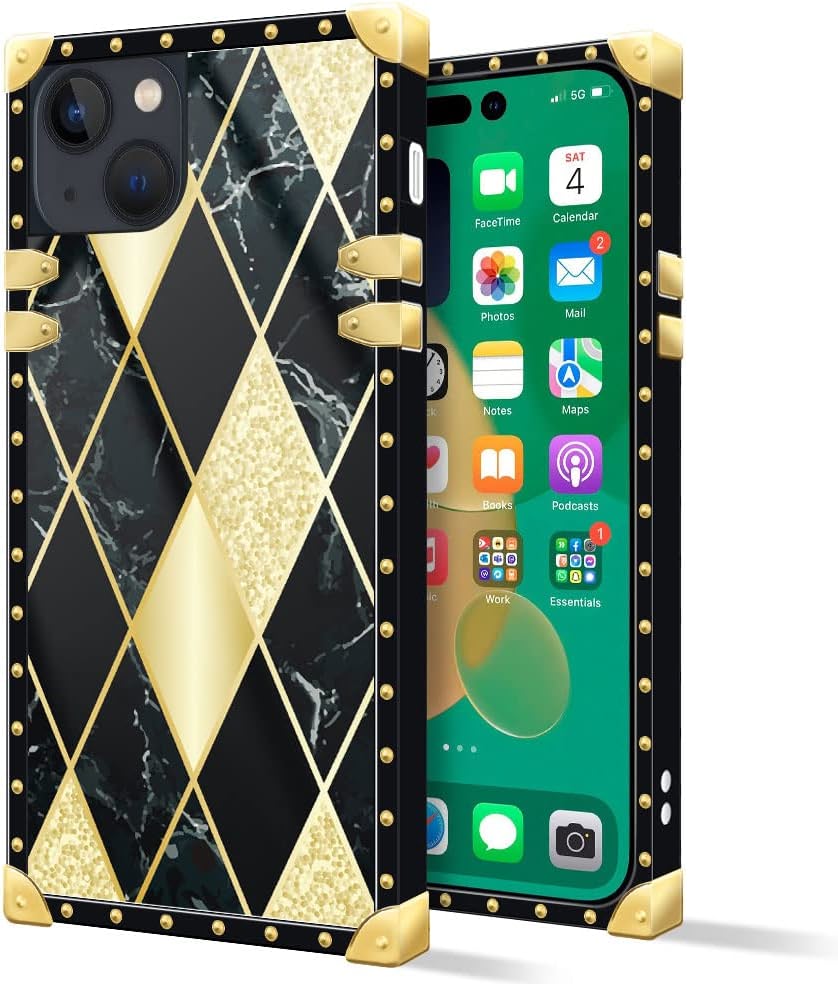 iPhone 14 Plus Case 6.7 Inch - Fashion Gold Chain Leopard Print Back Cover | Protective Phone Case for Women & Girls | Perfect for Parties, Travel & Everyday Use