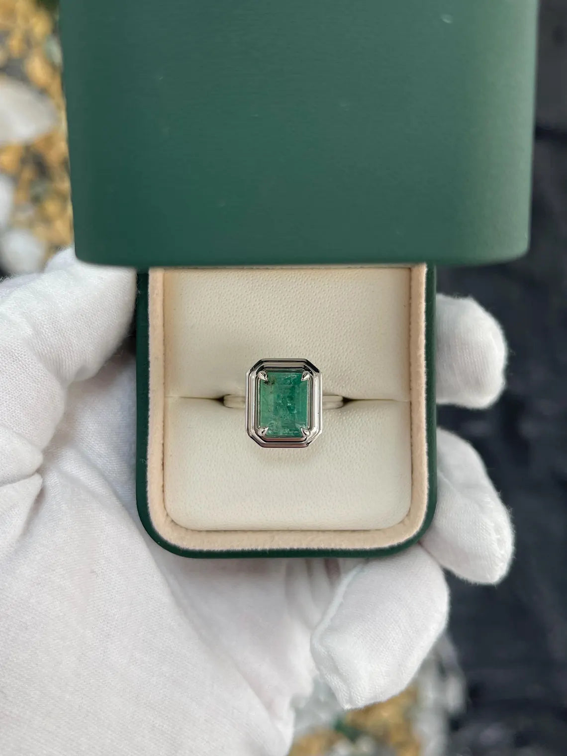 2.75ct Natural Emerald Solitaire Ring - Emerald Cut Engagement Ring for Women - Perfect for Weddings, Anniversaries & Special Occasions