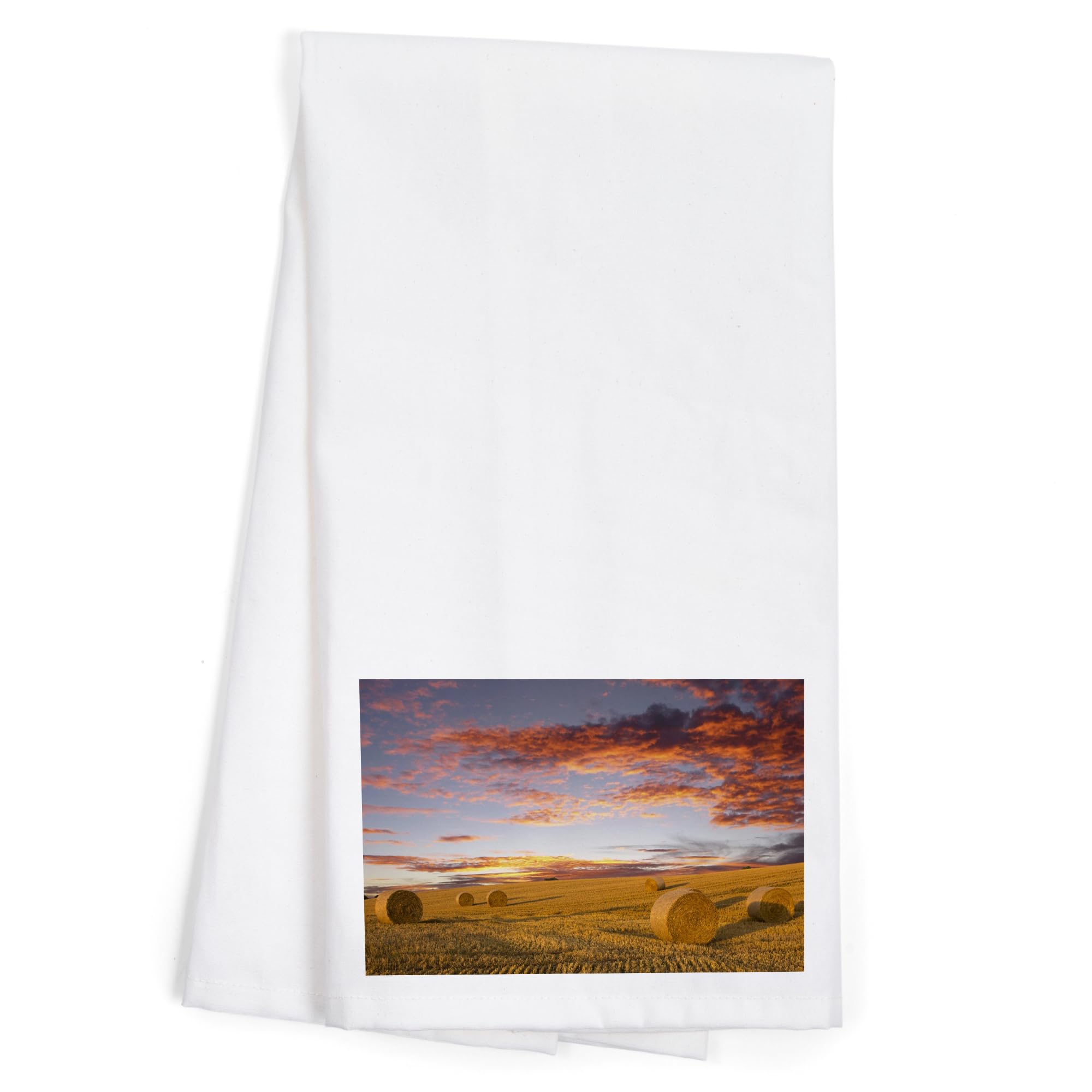 Lantern Press Hay Bales 100% Cotton Tea Towel - Decorative Hand Towel for Kitchen & Home Decor - Perfect for Farmhouse Style, Gift Giving & Dish Drying