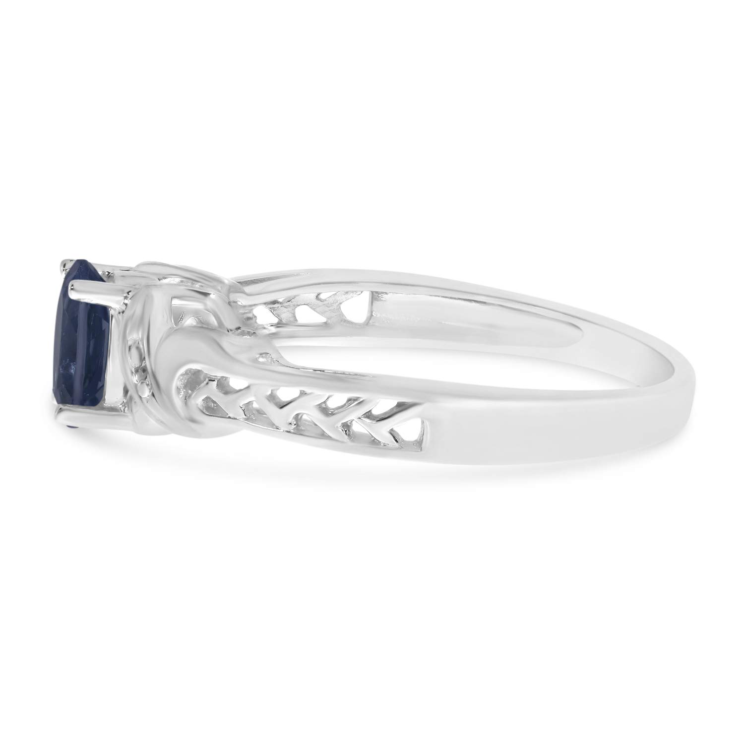 10K White Gold Oval Sapphire and Diamond Ring for Women | Elegant Engagement, Wedding, Anniversary Gift | Perfect for Proposals, Bridal Jewelry, and Special Occasions