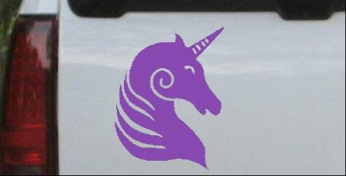 6in x 7.8in Purple Unicorn Car Window Wall Laptop Vinyl Decal Sticker - Waterproof Removable Adhesive for Kids Room Decor, Office, School Supplies & DIY Crafts